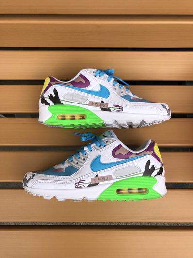 RUOHAN WANG × NIKE AIR MAX 90 FLYLEATHER "WHITE/MULTI COLOR"