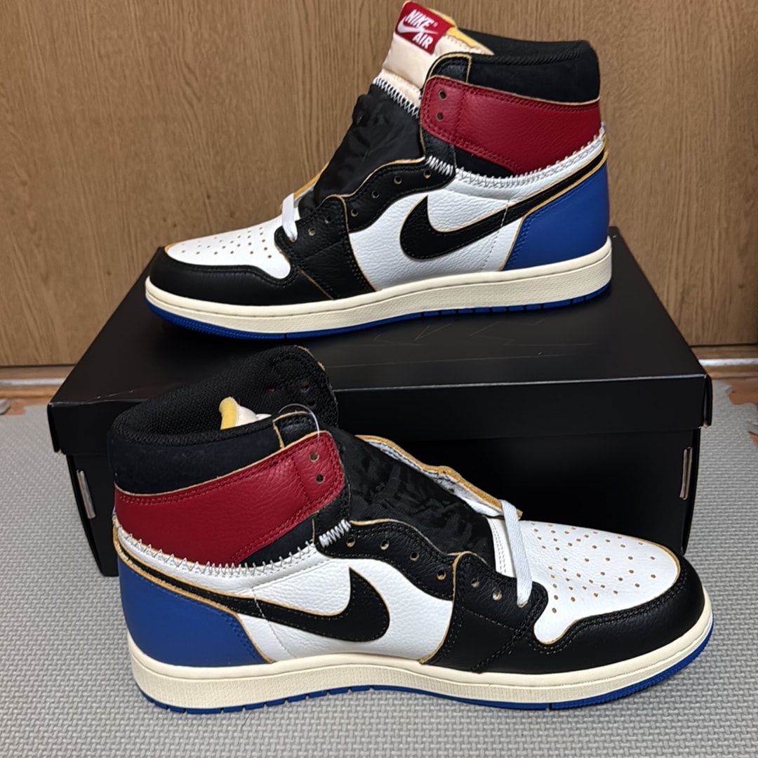 fragment design × UNION × Nike Air Jordan 1 High OG "Black/Varsity Red"