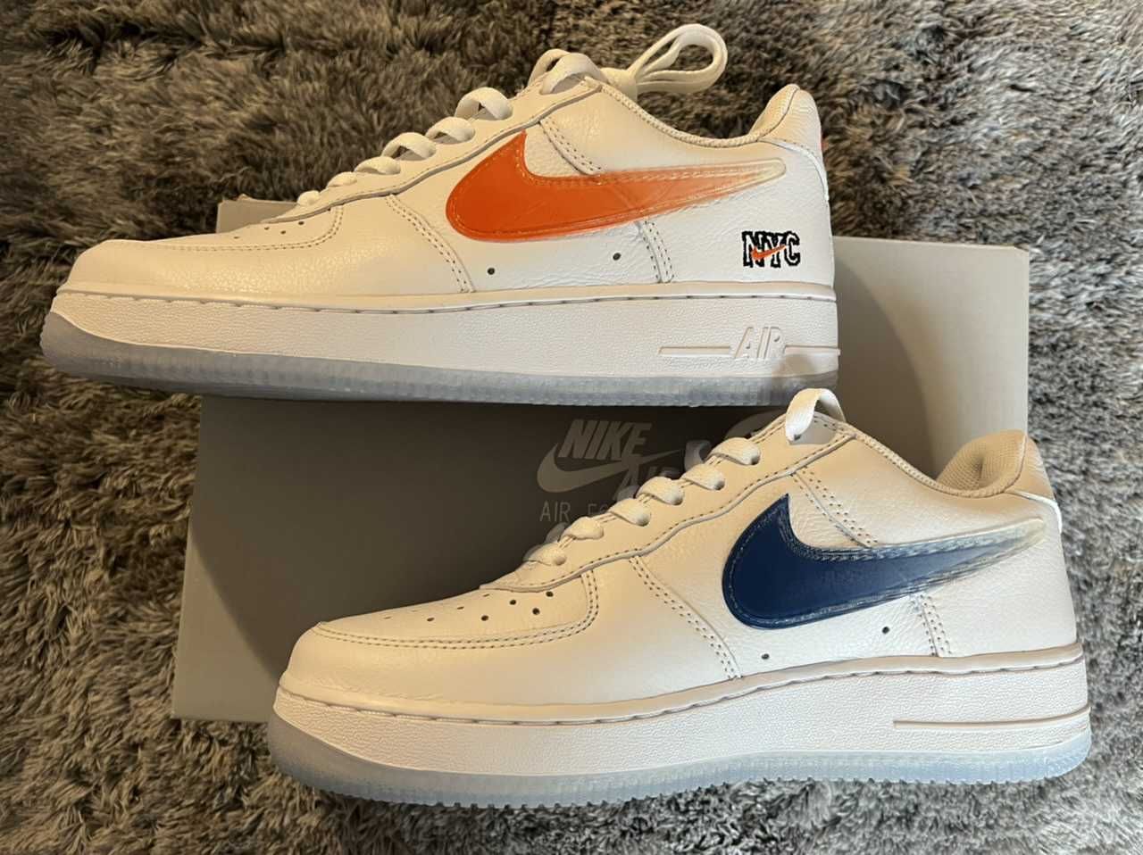 KITH × Nike Air Force 1 Low "White/Rush Blue/White/Brilliant Orange"