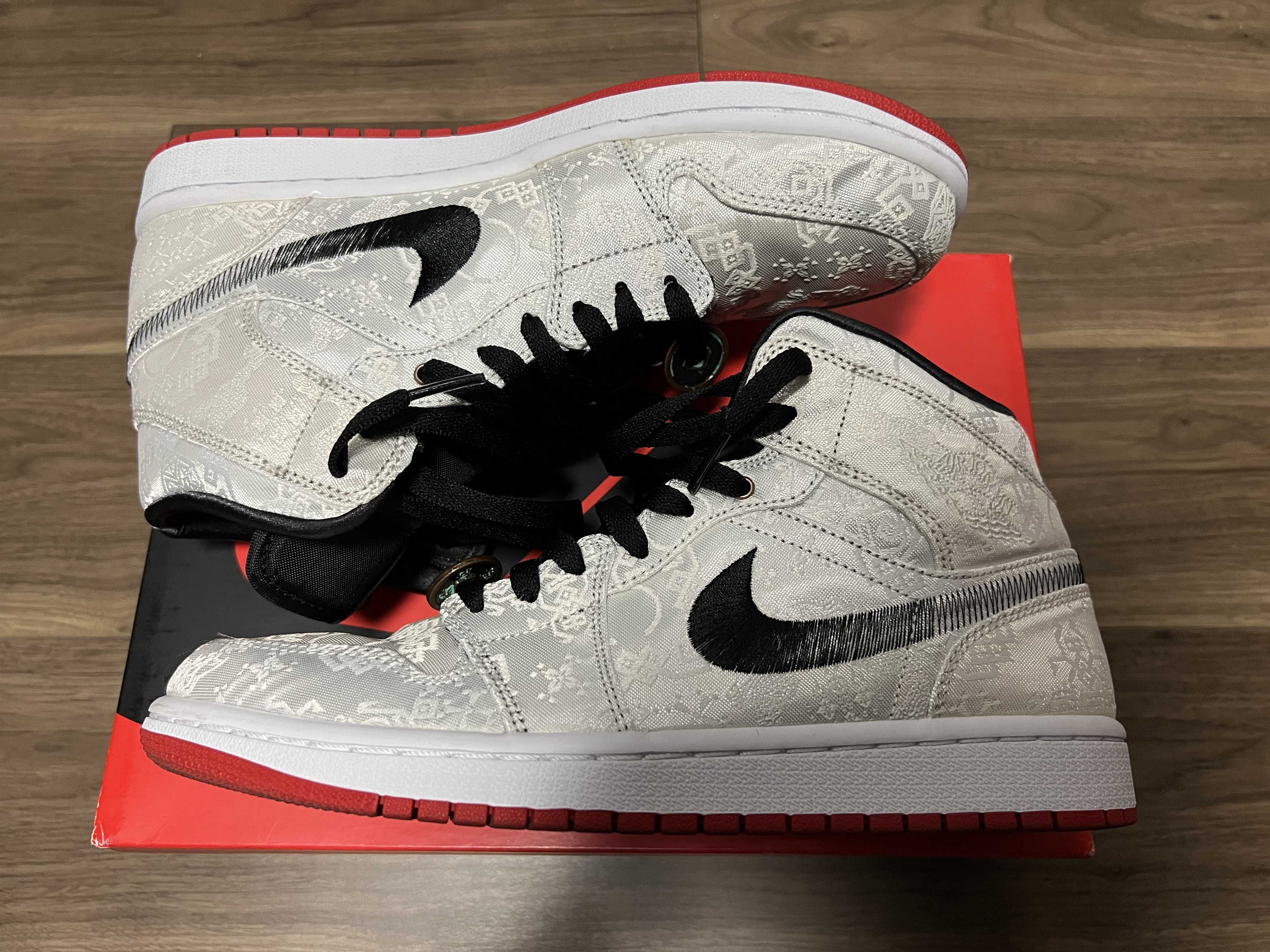 CLOT × Nike Air Jordan 1 Mid SE Fearless "White/Black/Red"