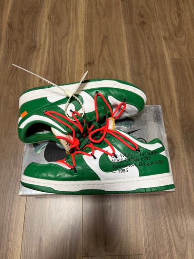 Off-White × Nike Dunk Low "White/Pine Green"