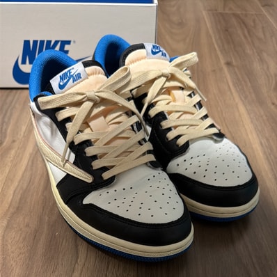 Travis Scott × fragment design × Nike Air Jordan 1 Low OG SP "Military Blue"