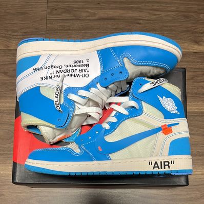 Off-White × Nike Air Jordan 1 High UNC "White/Dark Powder Blue"