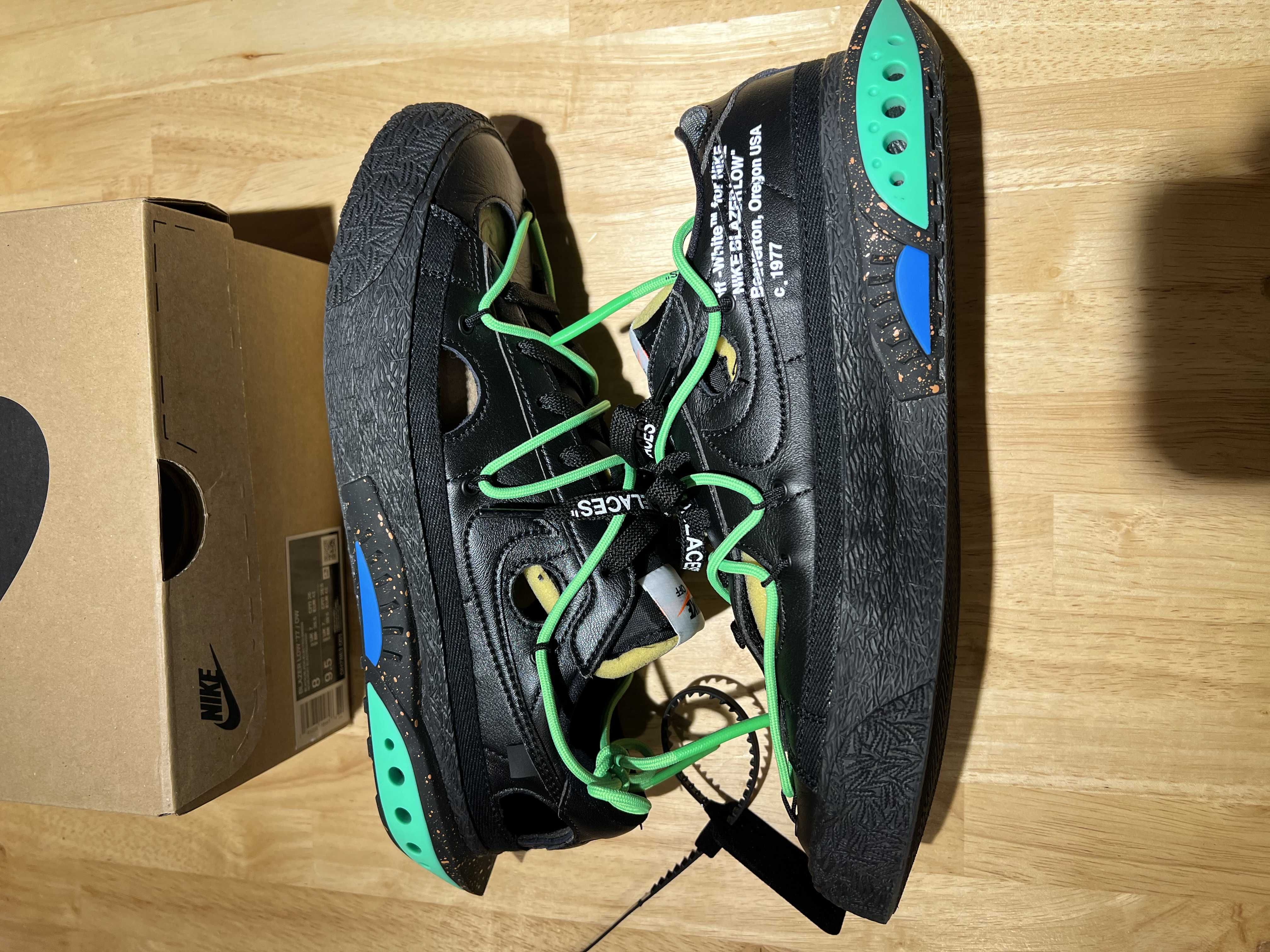 Off-White × Nike Blazer Low "Black and Electro Green"
