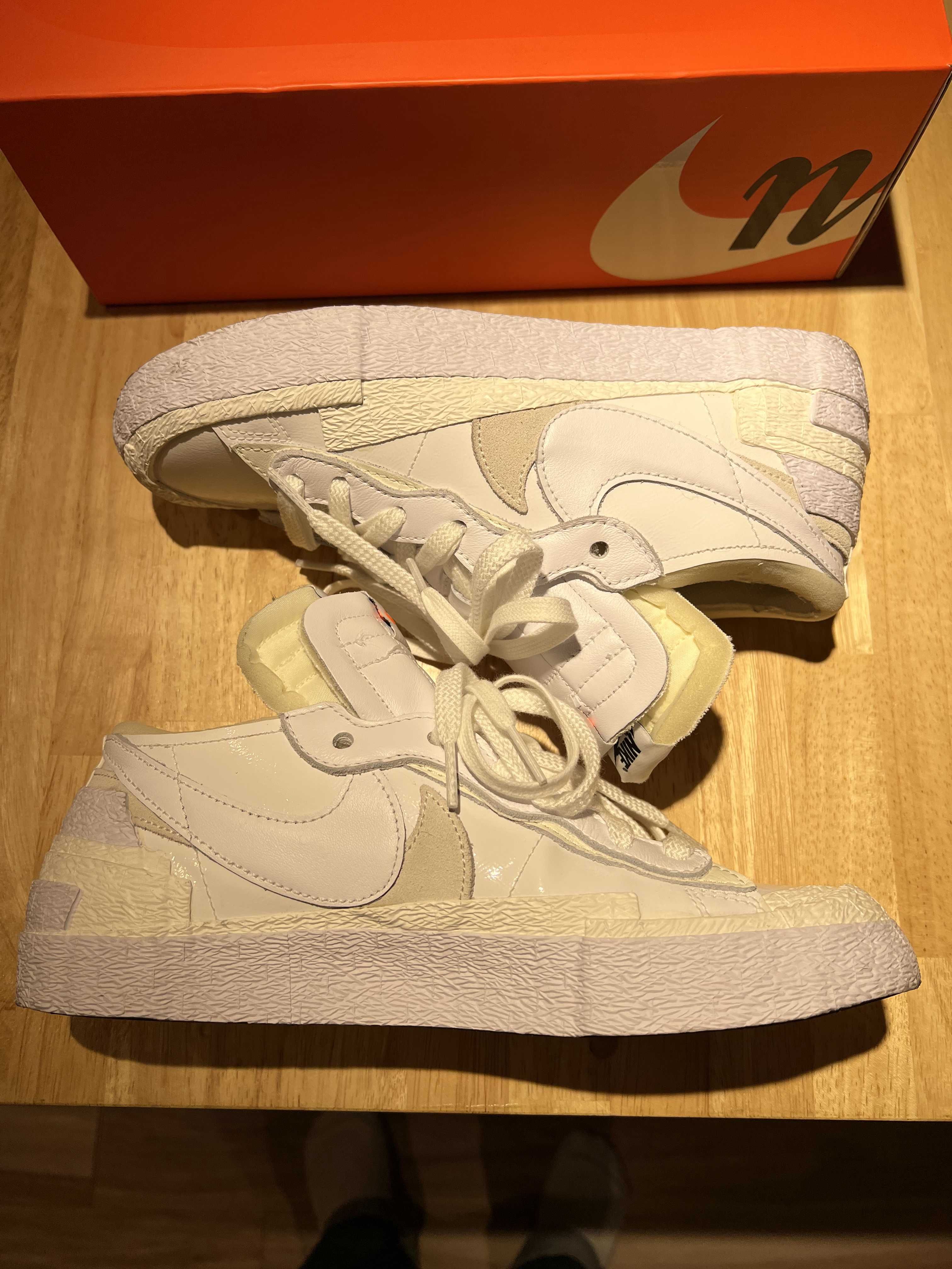 sacai × Nike Blazer Low "White Patent Leather"