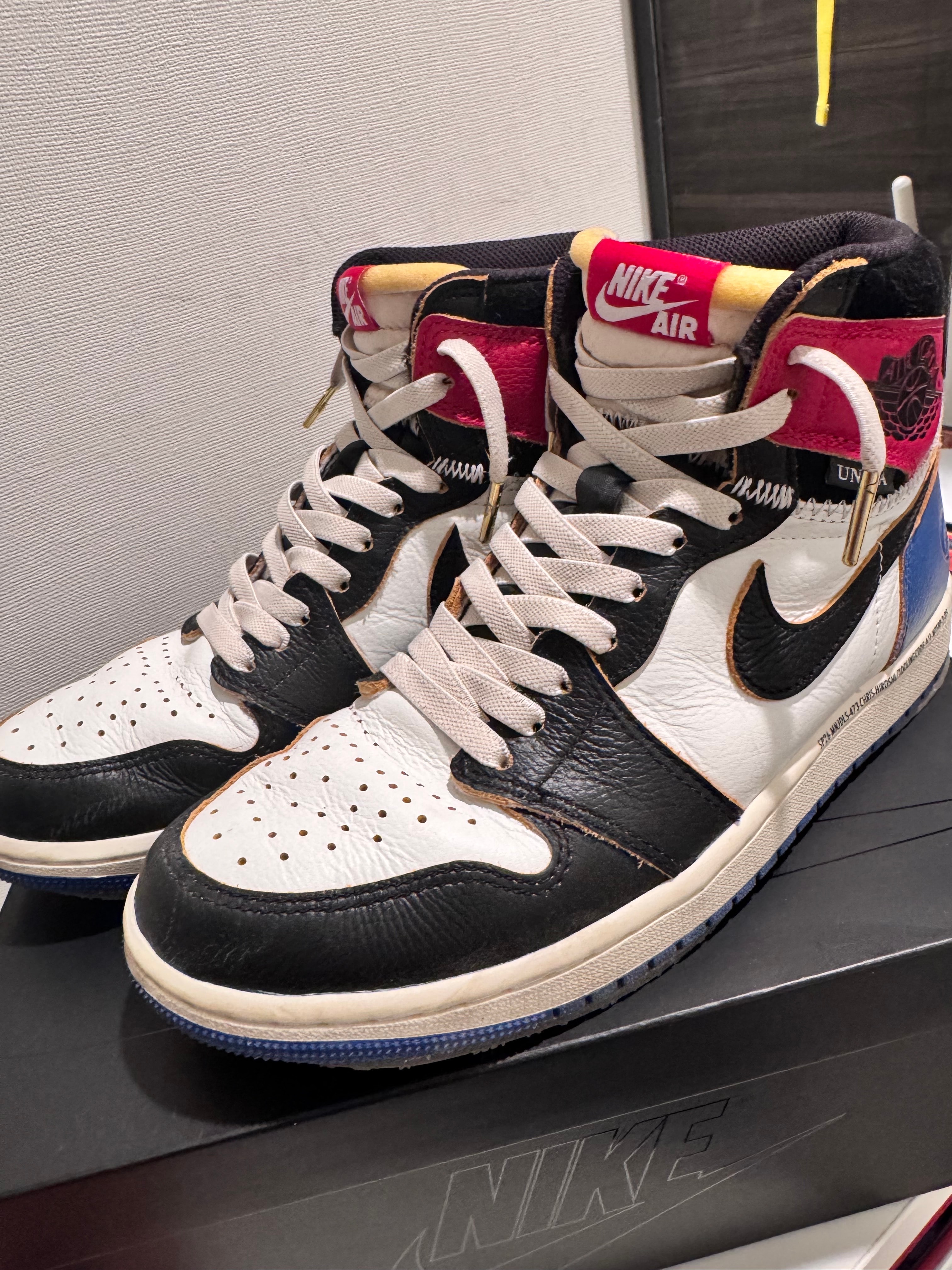 fragment design × UNION × Nike Air Jordan 1 High OG "Black/Varsity Red"