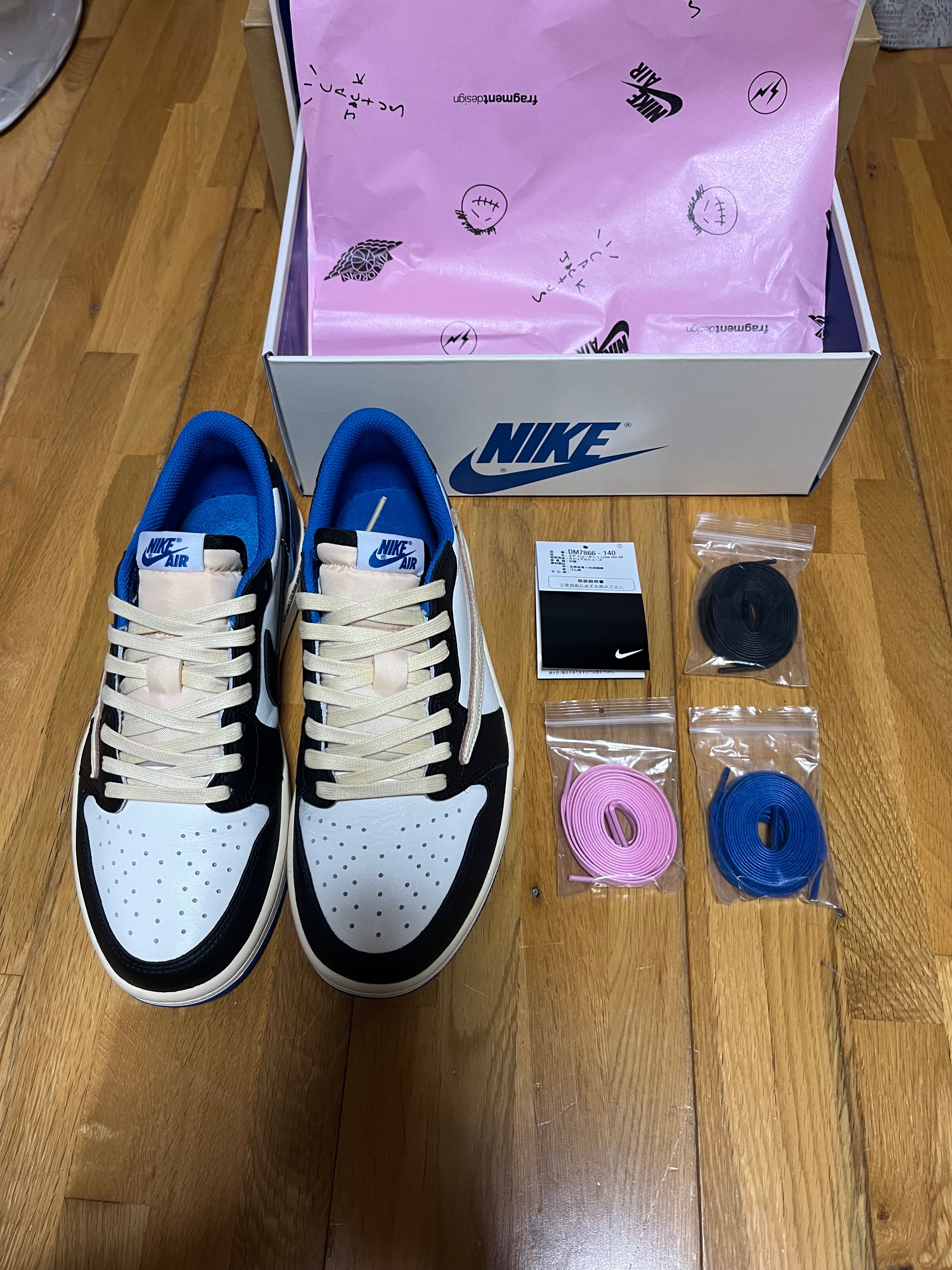 Travis Scott × fragment design × Nike Air Jordan 1 Low OG SP "Military Blue"