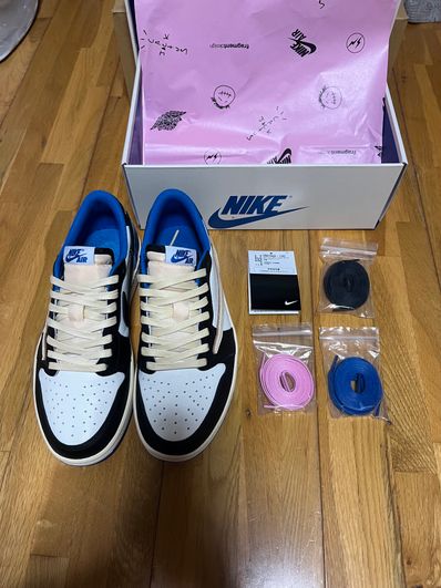 Travis Scott × fragment design × Nike Air Jordan 1 Low OG SP "Military Blue"