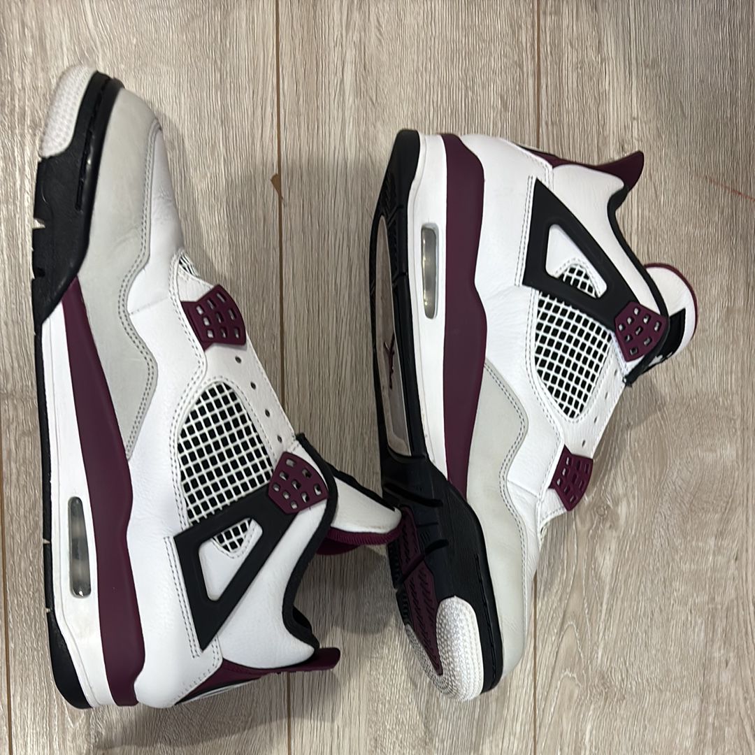 Paris Saint Germain ×Nike Air Jordan 4 Retro "White/Bordeaux/Neutral Gray"