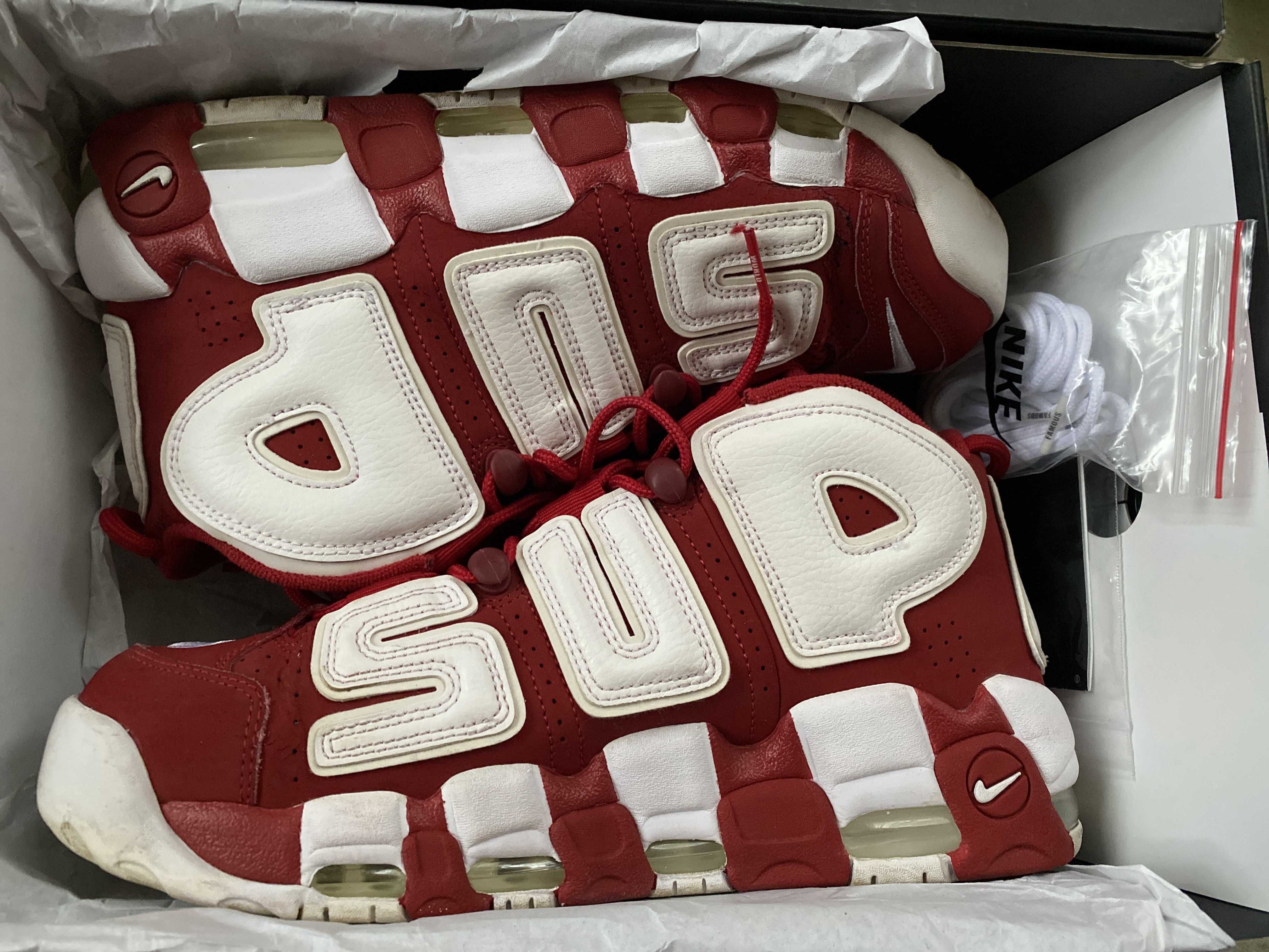 Supreme × Nike Air More Uptempo "White/Red"