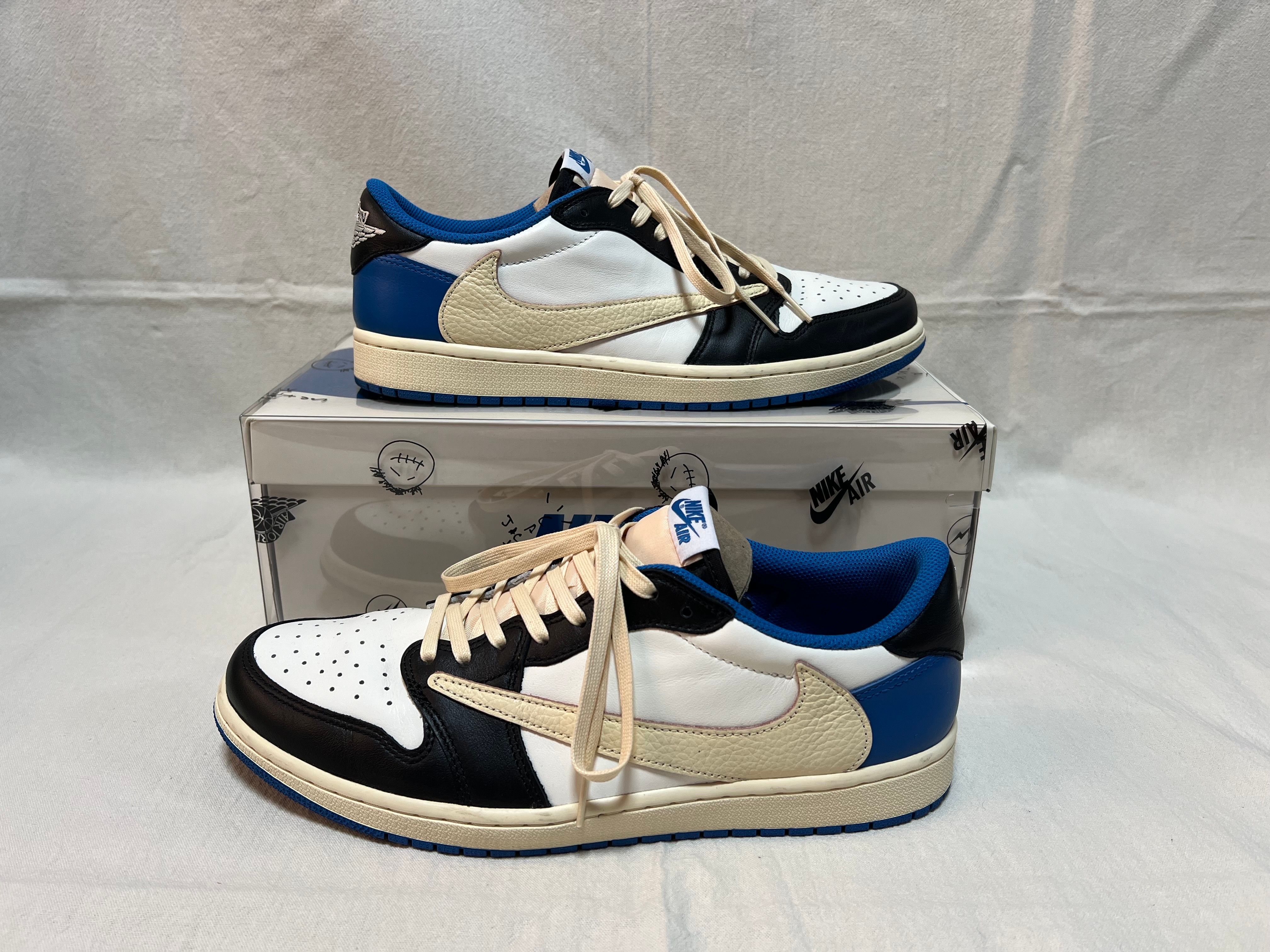 Travis Scott × fragment design × Nike Air Jordan 1 Low OG SP "Military Blue"