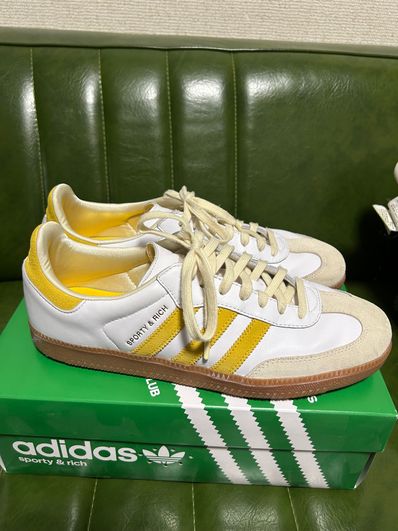 Sporty & Rich × adidas Samba OG "White/Bold Gold"