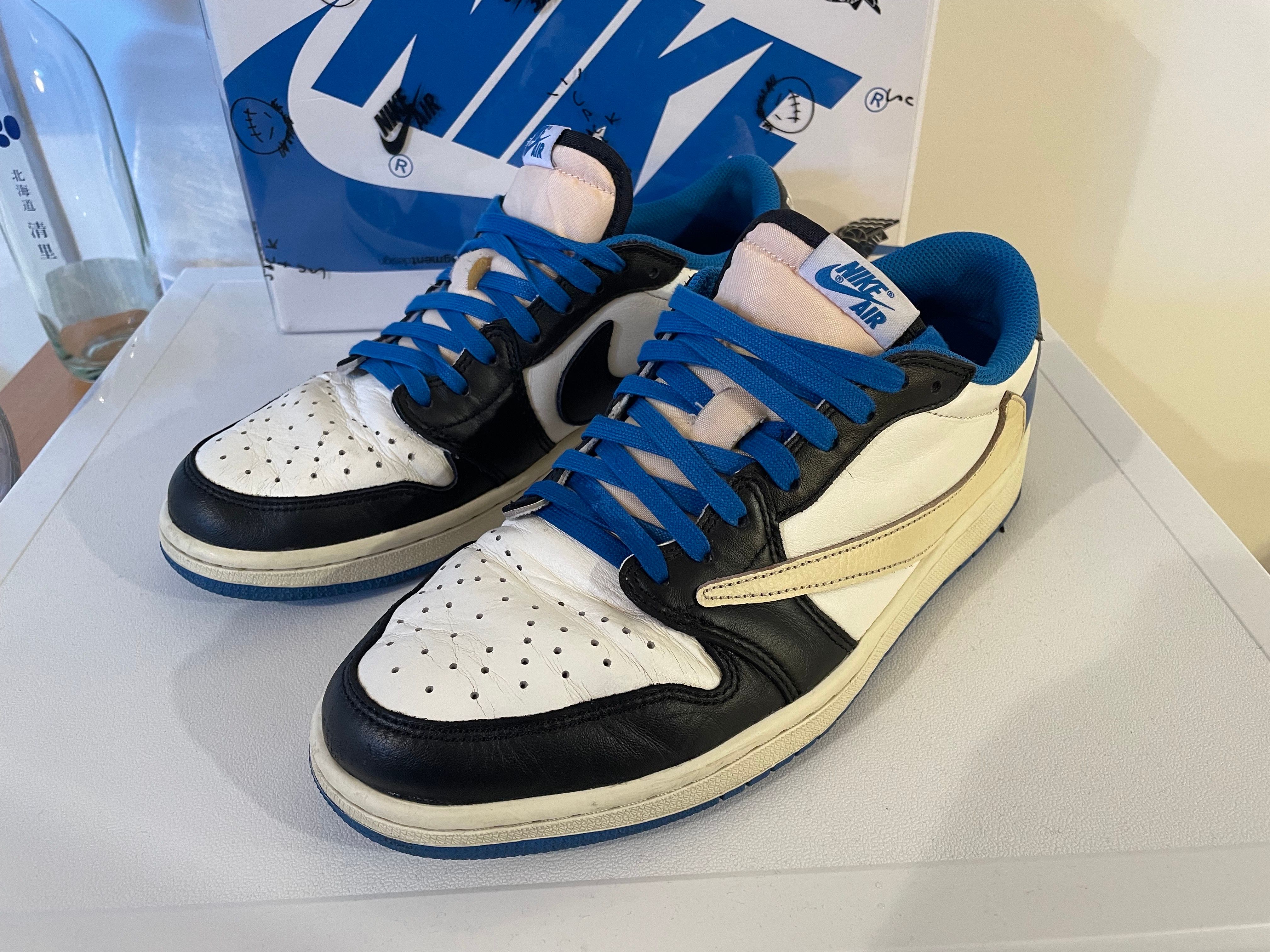 Travis Scott × fragment design × Nike Air Jordan 1 Low OG SP "Military Blue"