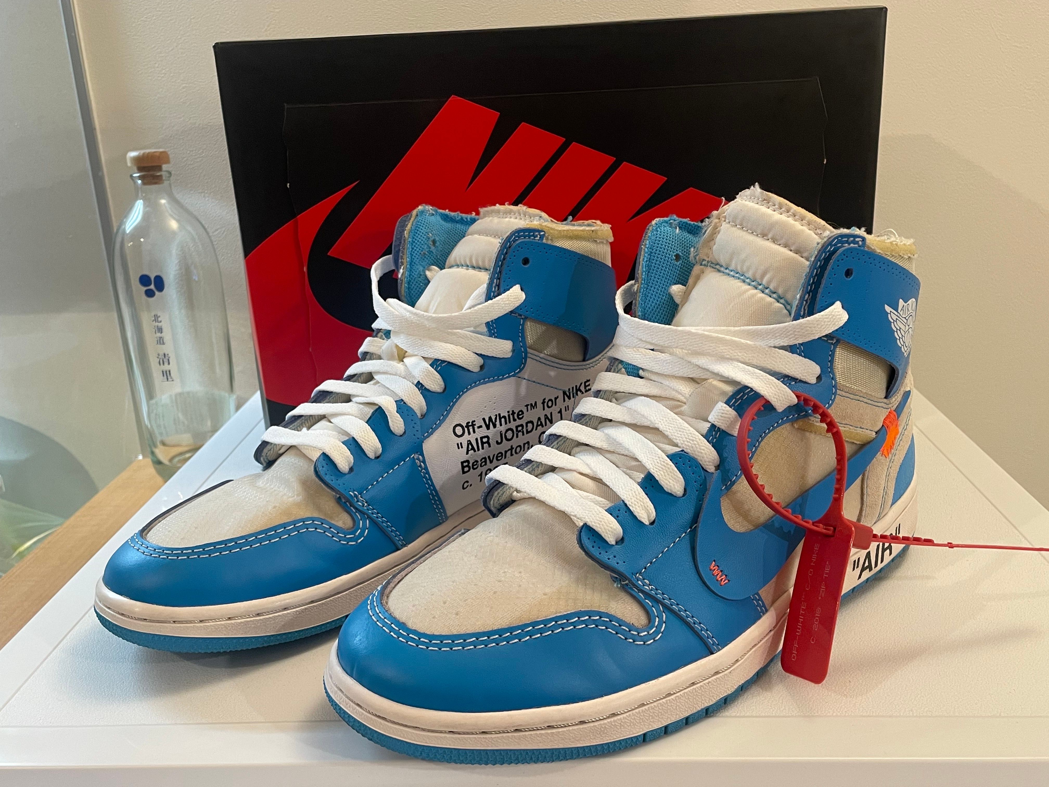 Off-White × Nike Air Jordan 1 High UNC "White/Dark Powder Blue"