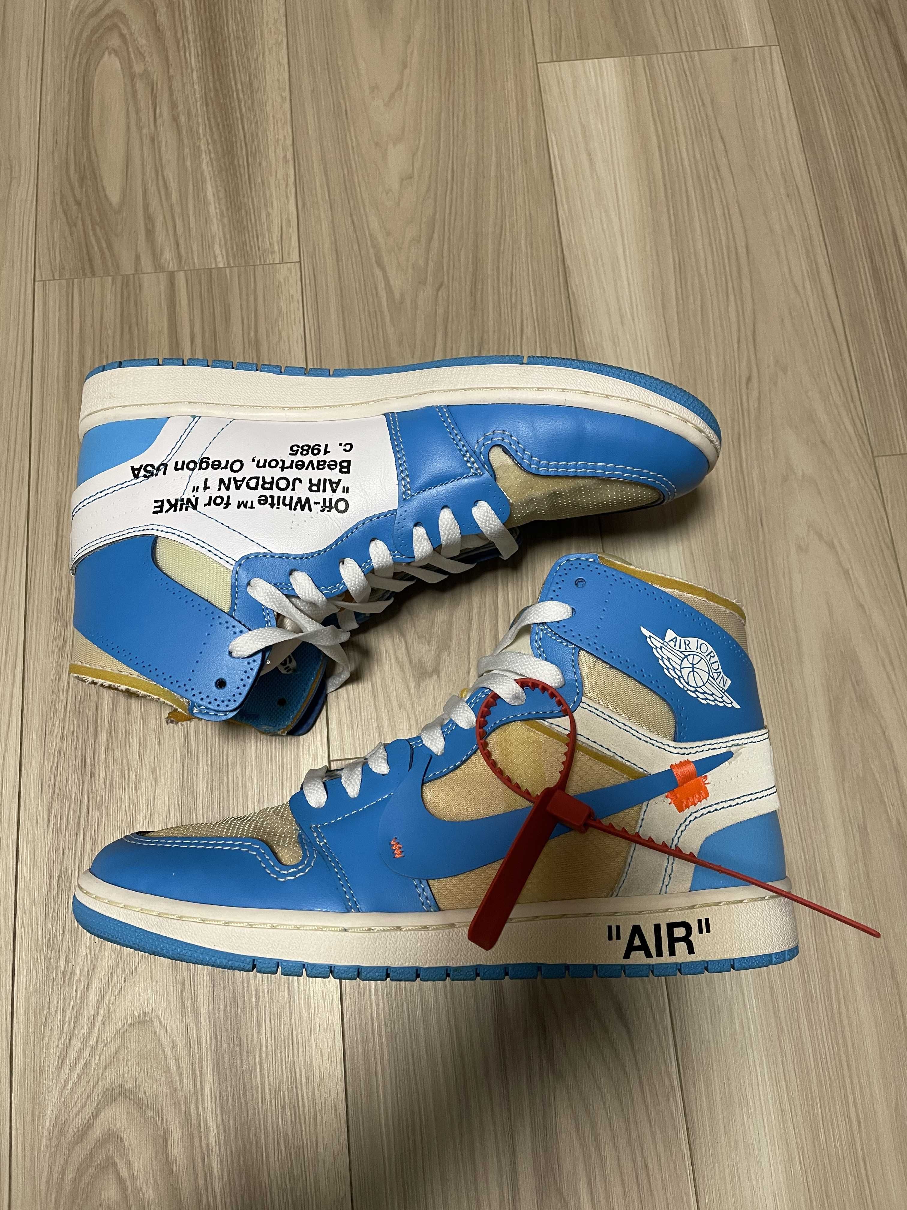 Off-White × Nike Air Jordan 1 High UNC "White/Dark Powder Blue"