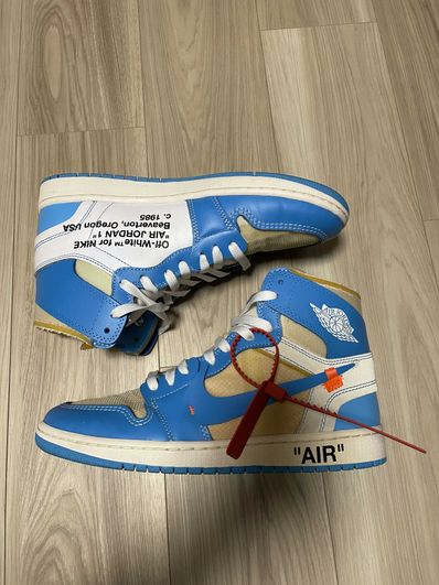 Off-White × Nike Air Jordan 1 High UNC "White/Dark Powder Blue"