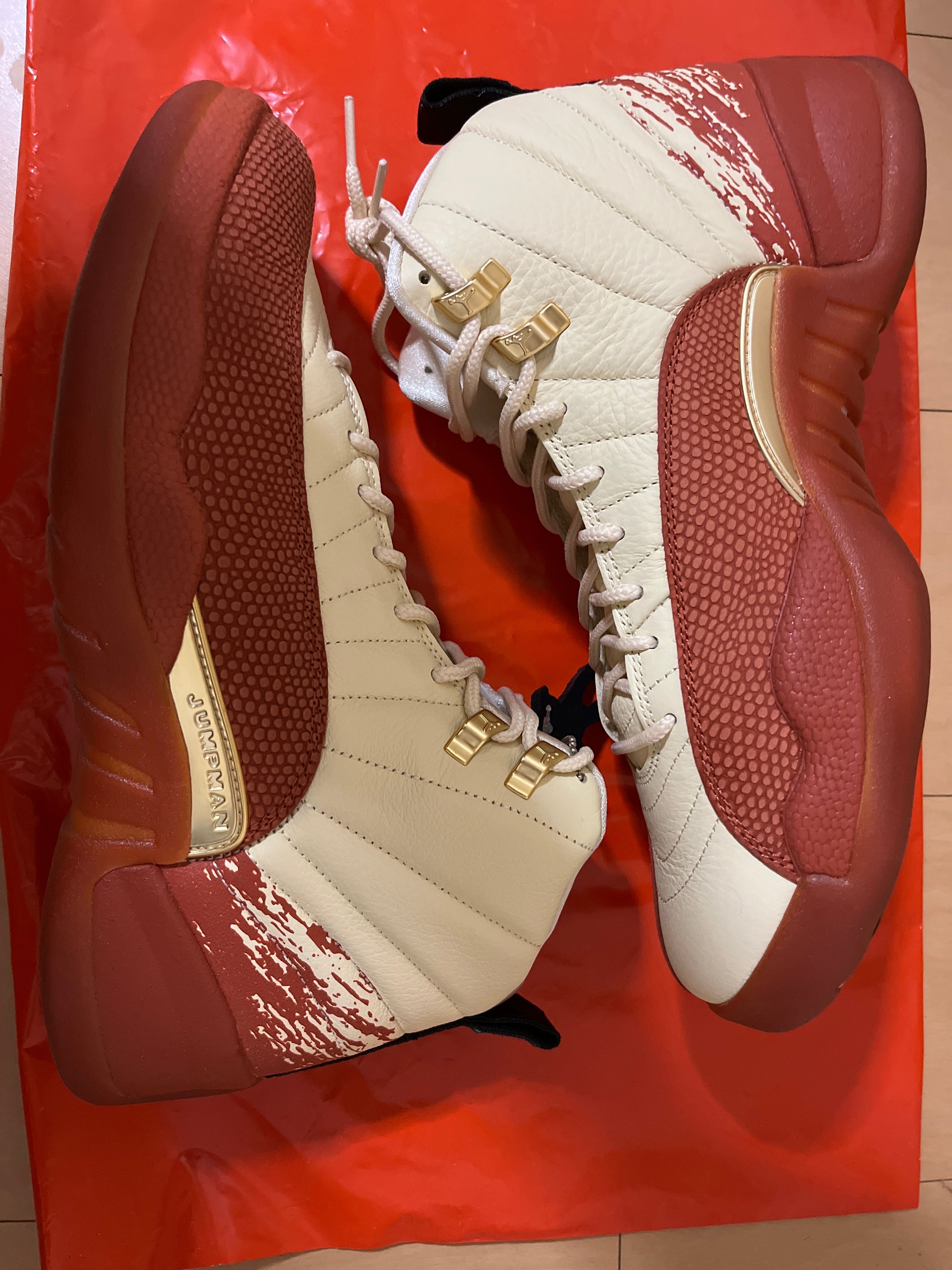 Eastside Golf × Nike Air Jordan 12 "Muslin/Black Burnt Sunrise"