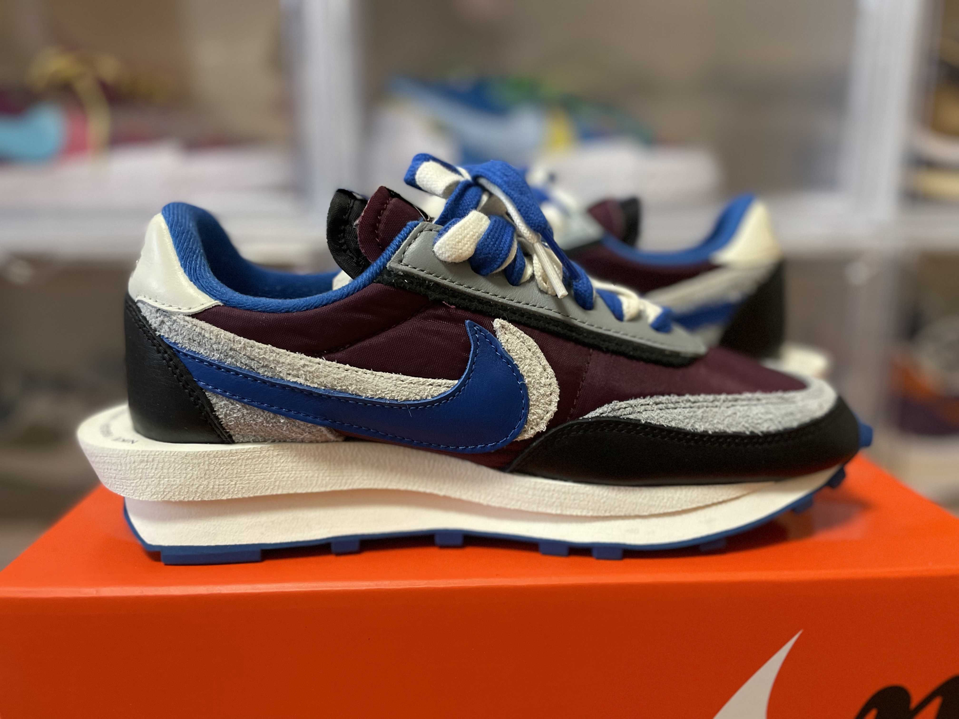 UNDERCOVER × sacai × Nike LD Waffle "Night Maroon/Pale Ivory-Ground Grey-Team Royal"