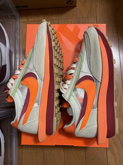 CLOT × Sacai × Nike LD Waffle "Orange Blaze"