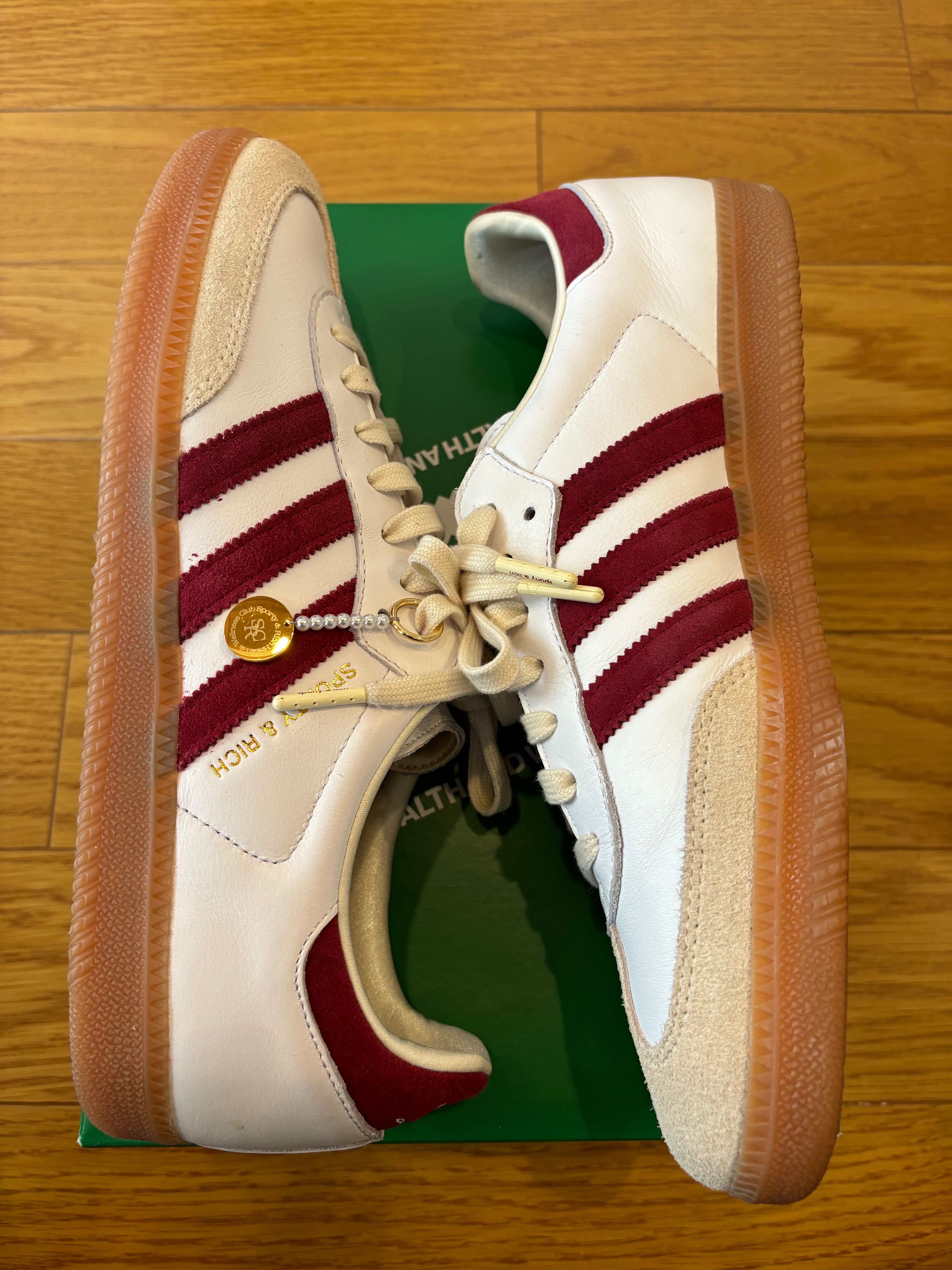 Sporty & Rich × adidas Samba OG "White/Burgundy"