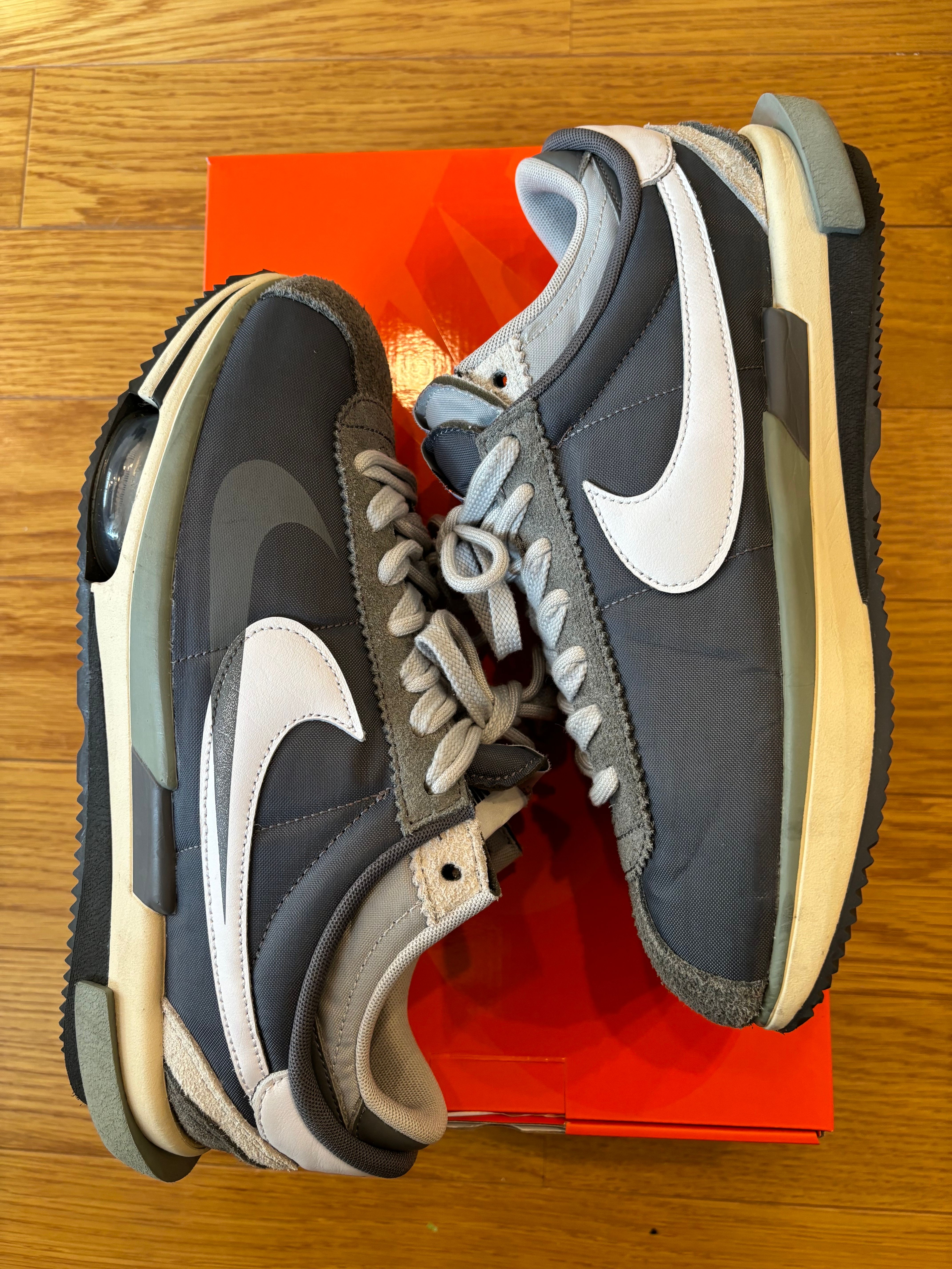 sacai × Nike Zoom Cortez "Iron Grey"