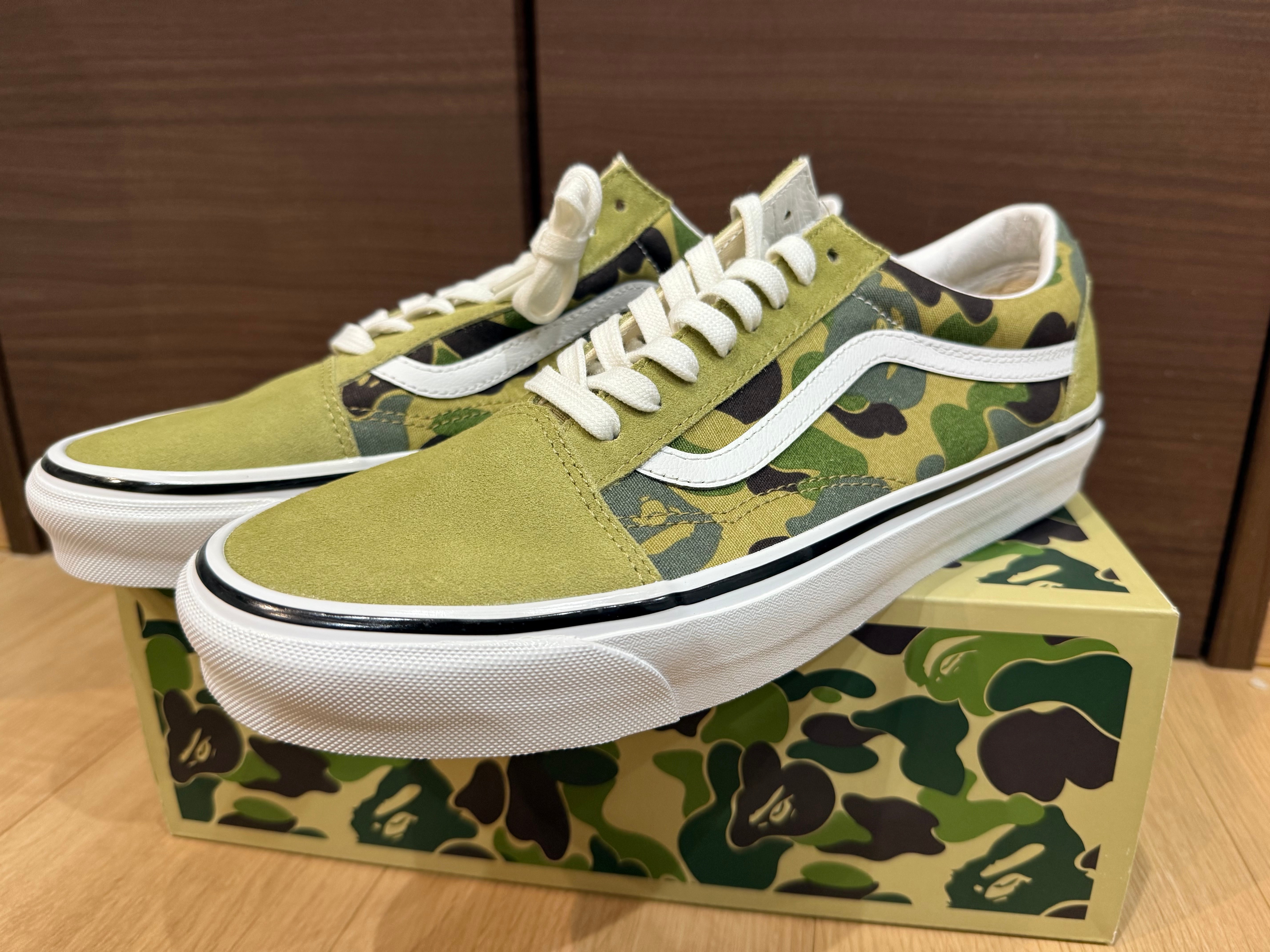 ア ベイジング エイプ × バンズ ABC カモ オールドスクール "グリーン"