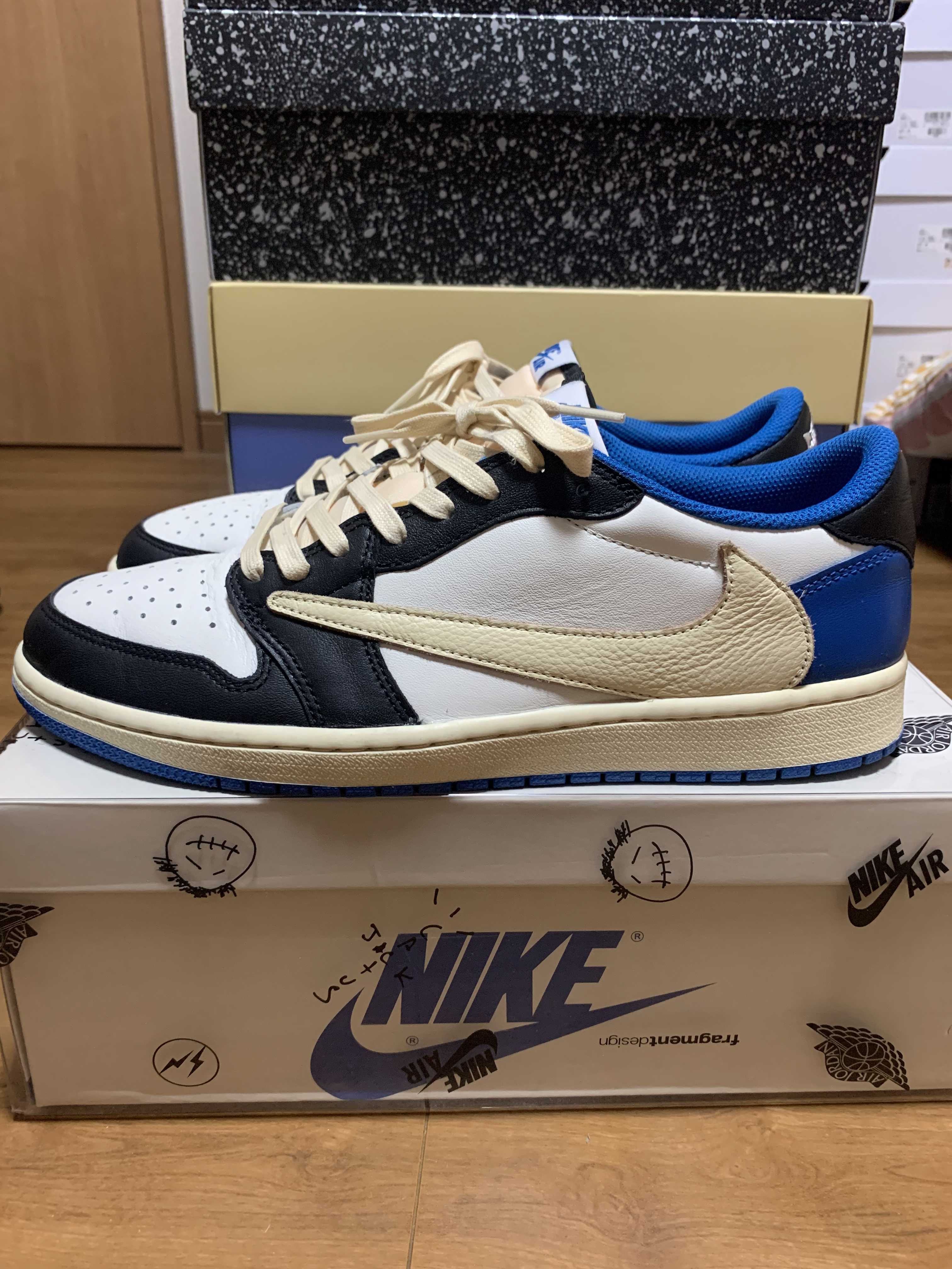 Travis Scott × fragment design × Nike Air Jordan 1 Low OG SP "Military Blue"