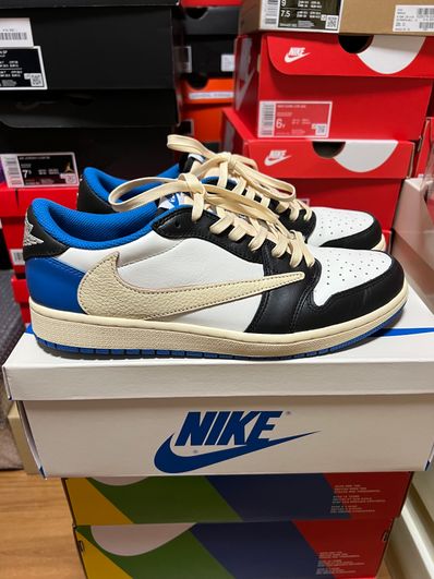 Travis Scott × fragment design × Nike Air Jordan 1 Low OG SP "Military Blue"