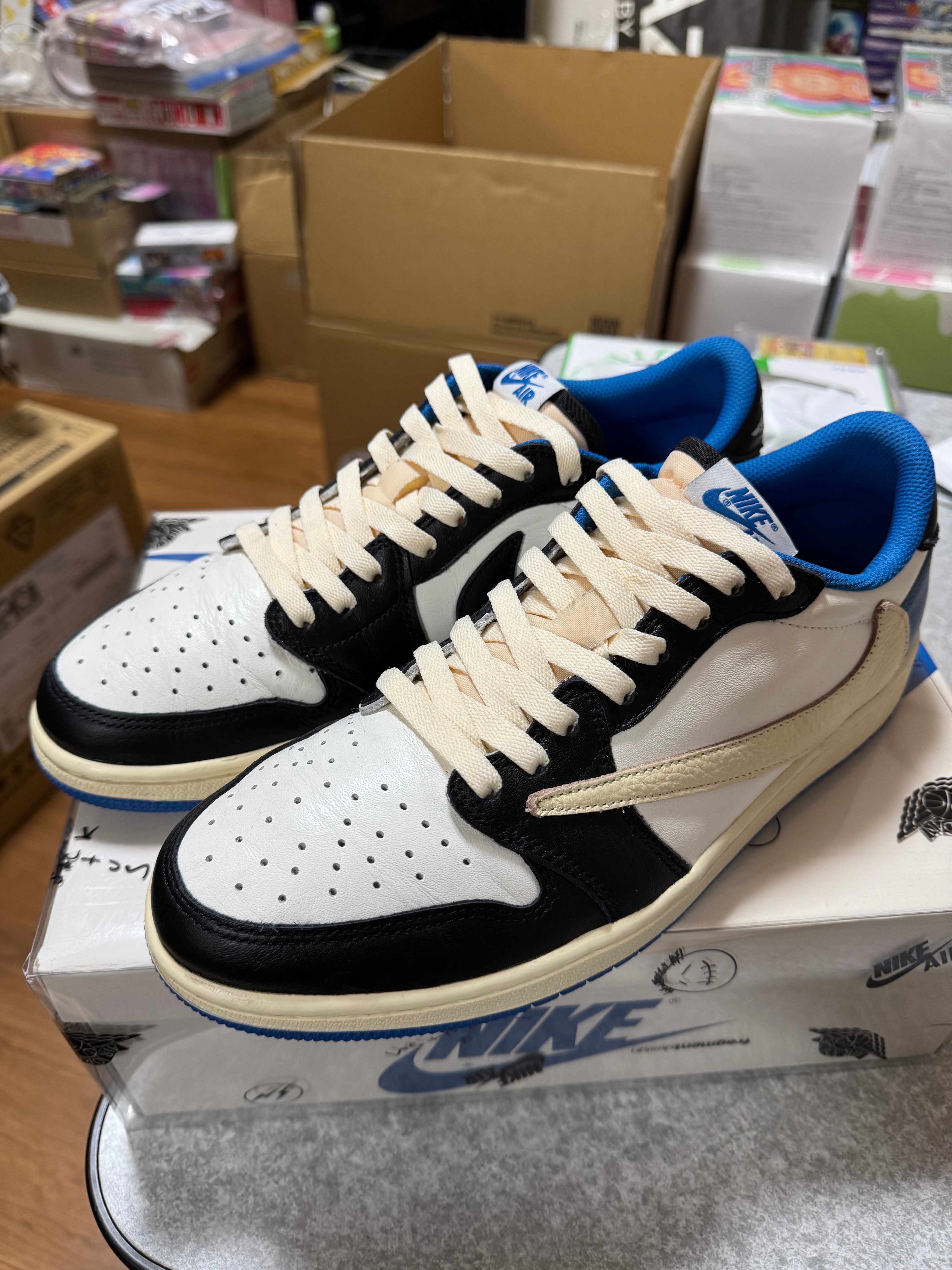 Travis Scott × fragment design × Nike Air Jordan 1 Low OG SP "Military Blue"