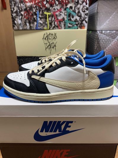 Travis Scott × fragment design × Nike Air Jordan 1 Low OG SP "Military Blue"