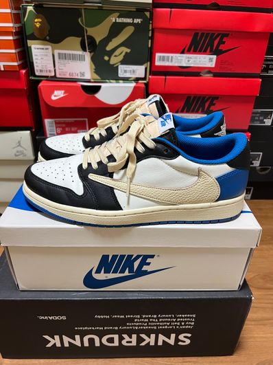 Travis Scott × fragment design × Nike Air Jordan 1 Low OG SP "Military Blue"