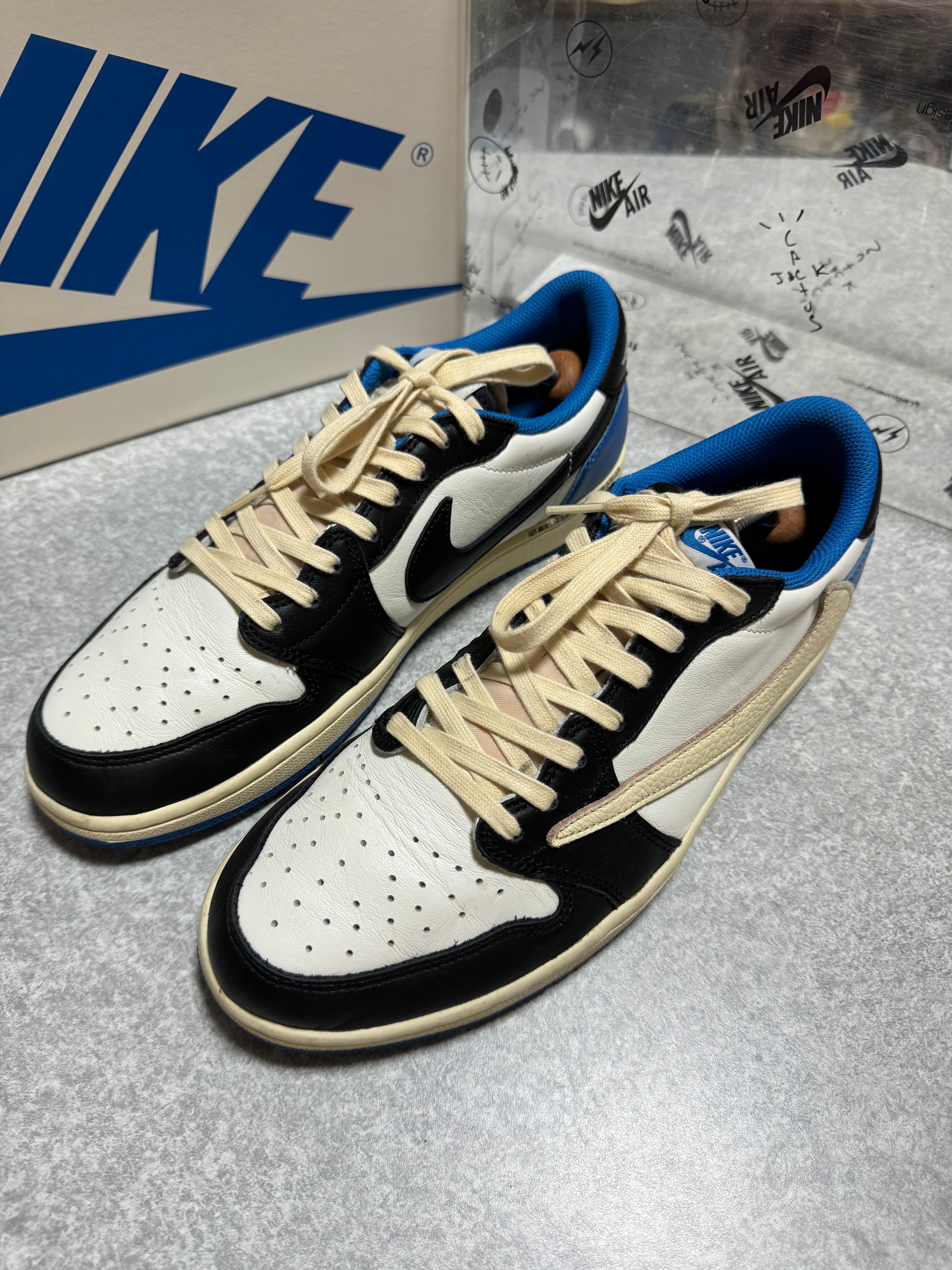Travis Scott × fragment design × Nike Air Jordan 1 Low OG SP "Military Blue"
