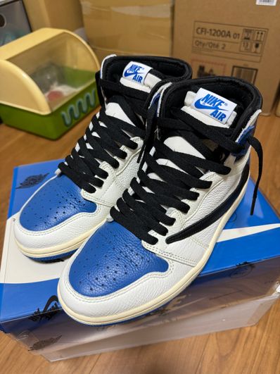 Travis Scott × fragment design × Nike Air Jordan 1 Retro High OG SP "Military Blue"