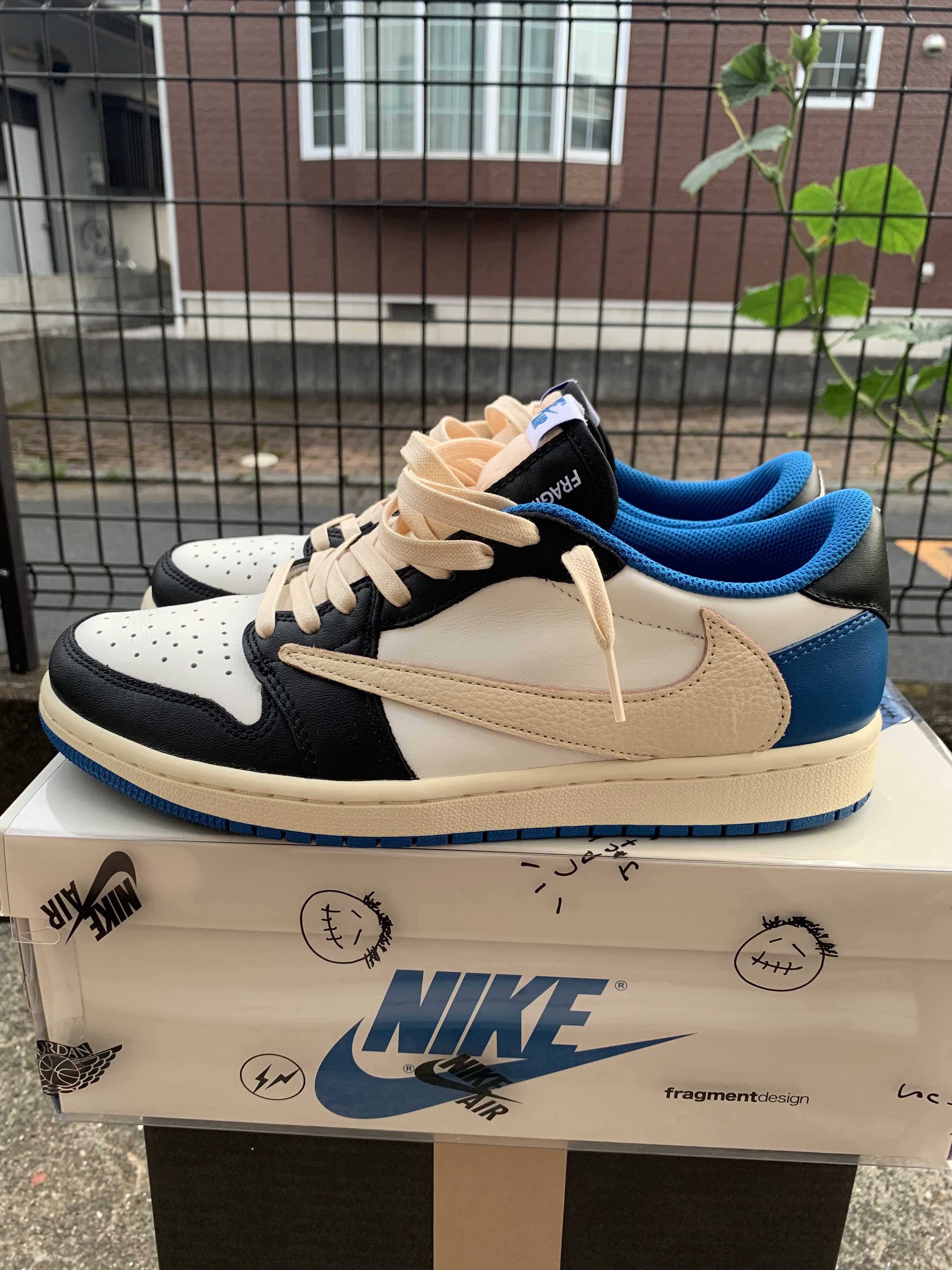 Travis Scott × fragment design × Nike Air Jordan 1 Low OG SP "Military Blue"