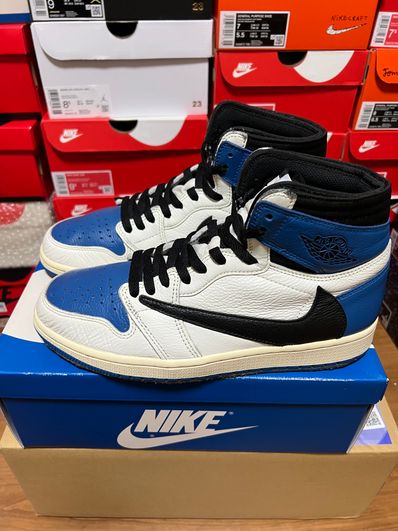 Travis Scott × fragment design × Nike Air Jordan 1 Retro High OG SP "Military Blue"