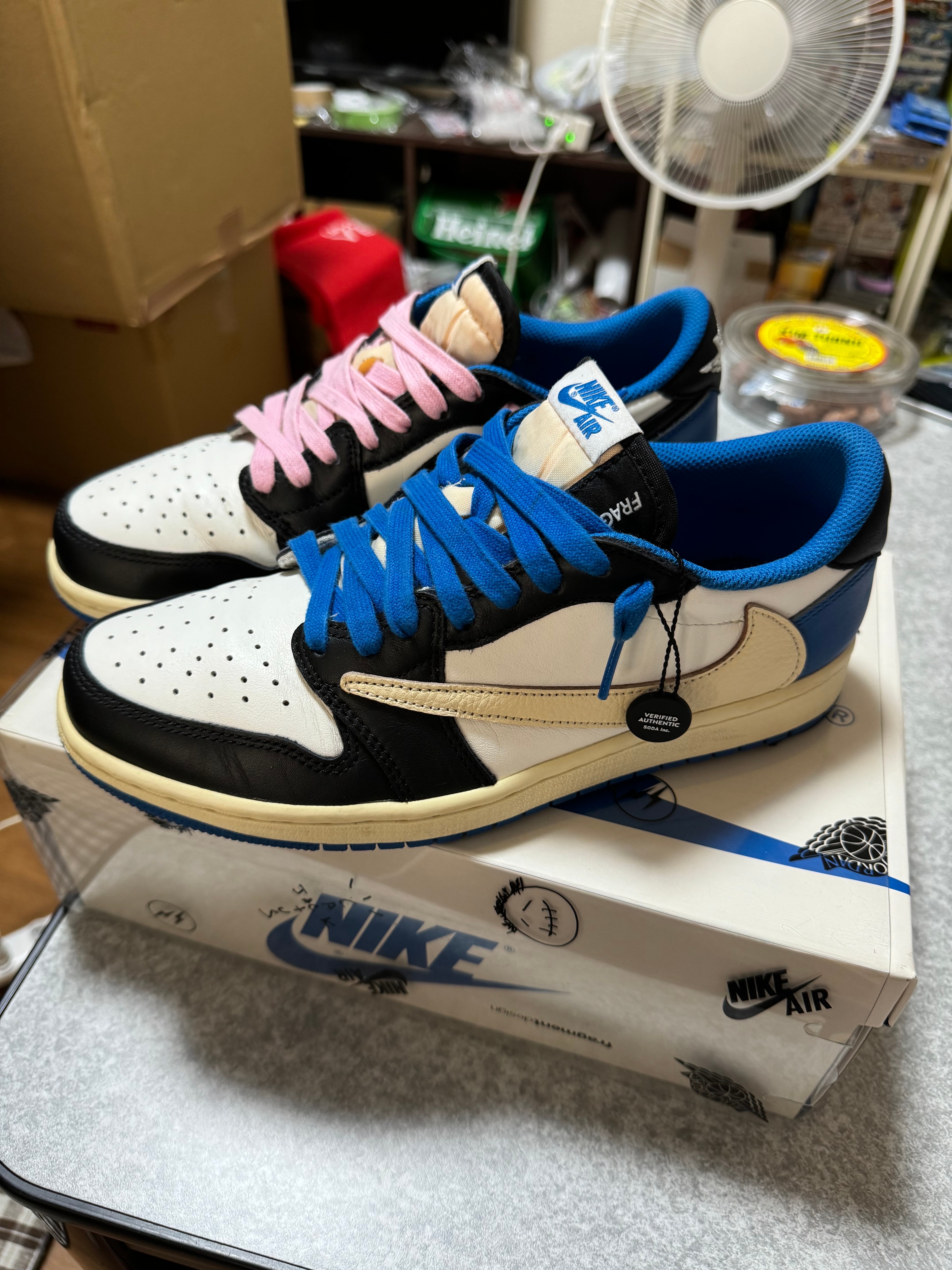 Travis Scott × fragment design × Nike Air Jordan 1 Low OG SP "Military Blue"