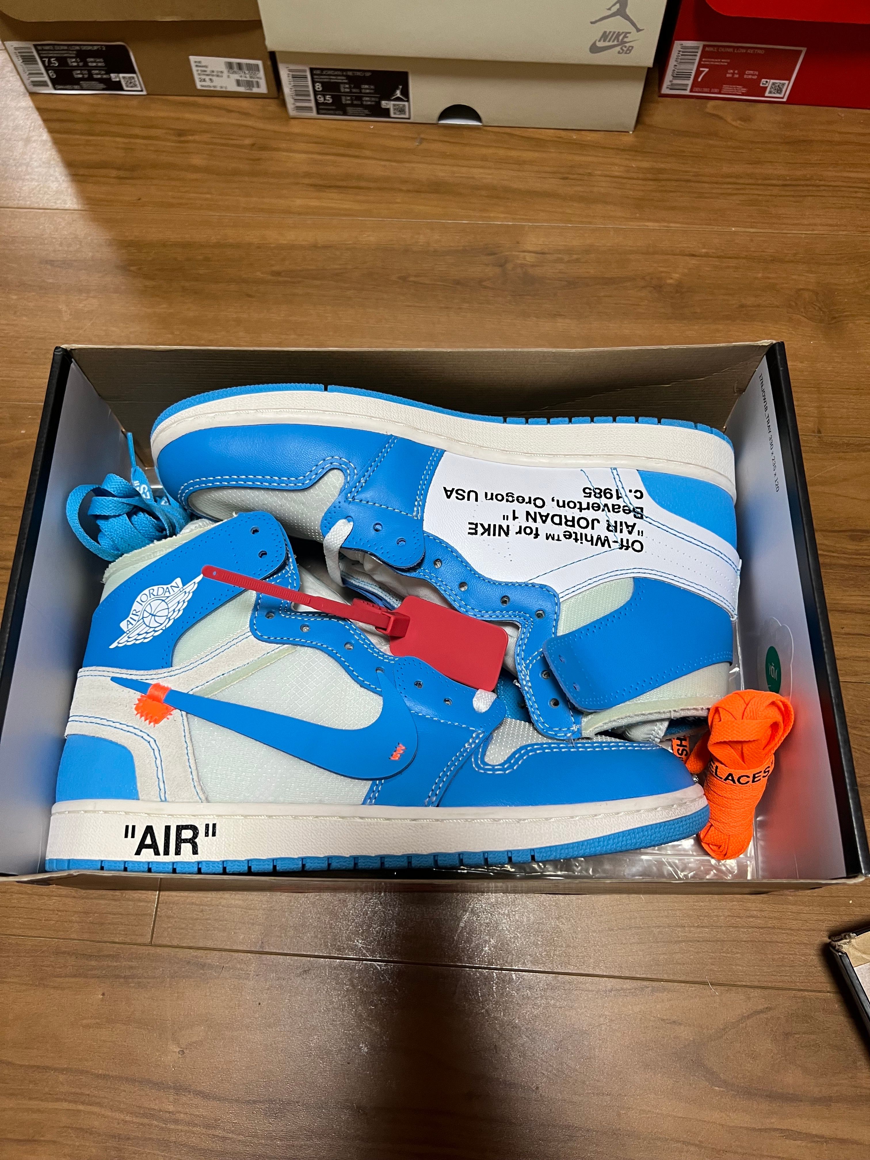 Off-White × Nike Air Jordan 1 High UNC "White/Dark Powder Blue"