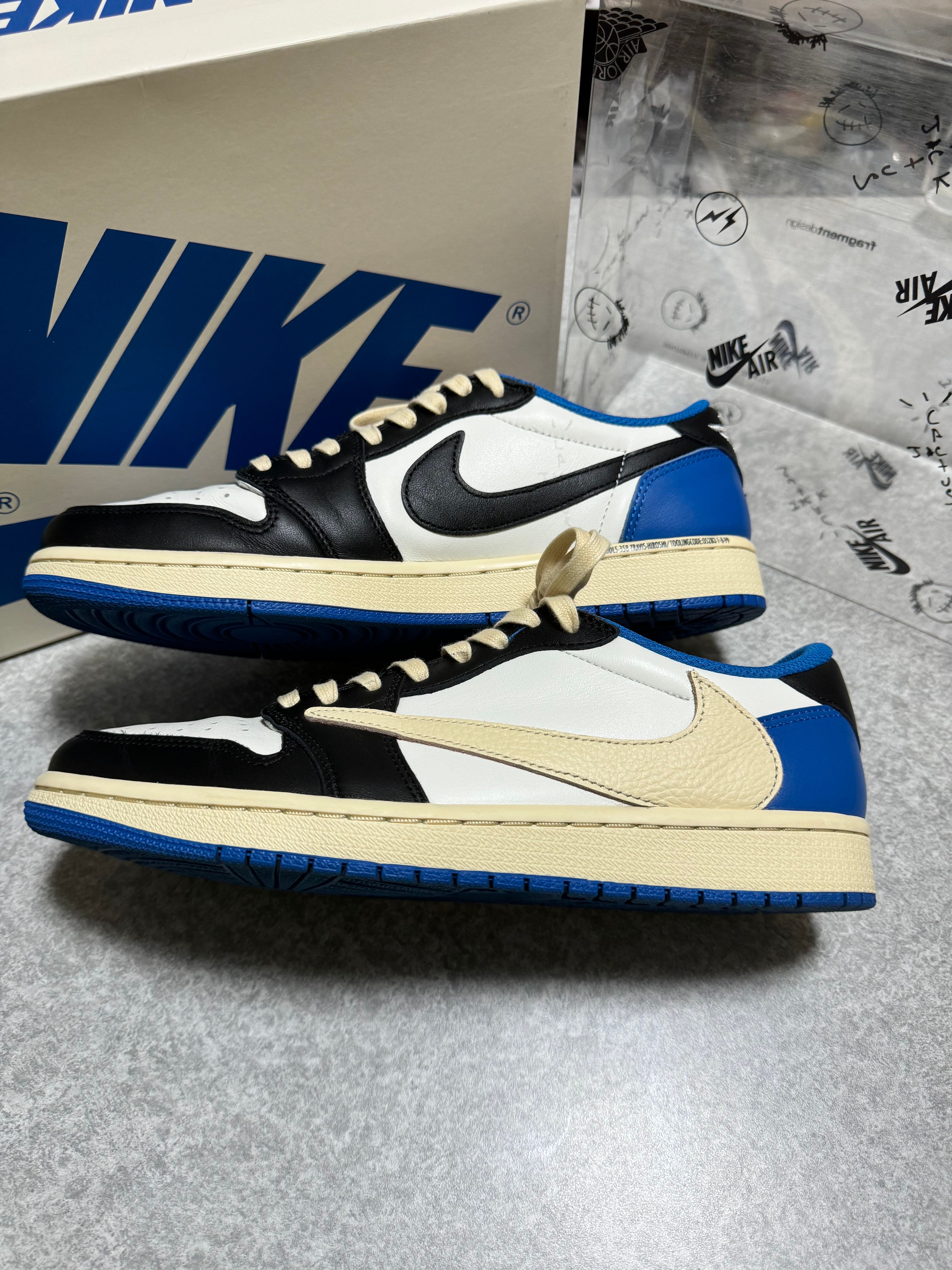 Travis Scott × fragment design × Nike Air Jordan 1 Low OG SP "Military Blue"