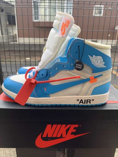 Off-White × Nike Air Jordan 1 High UNC "White/Dark Powder Blue"