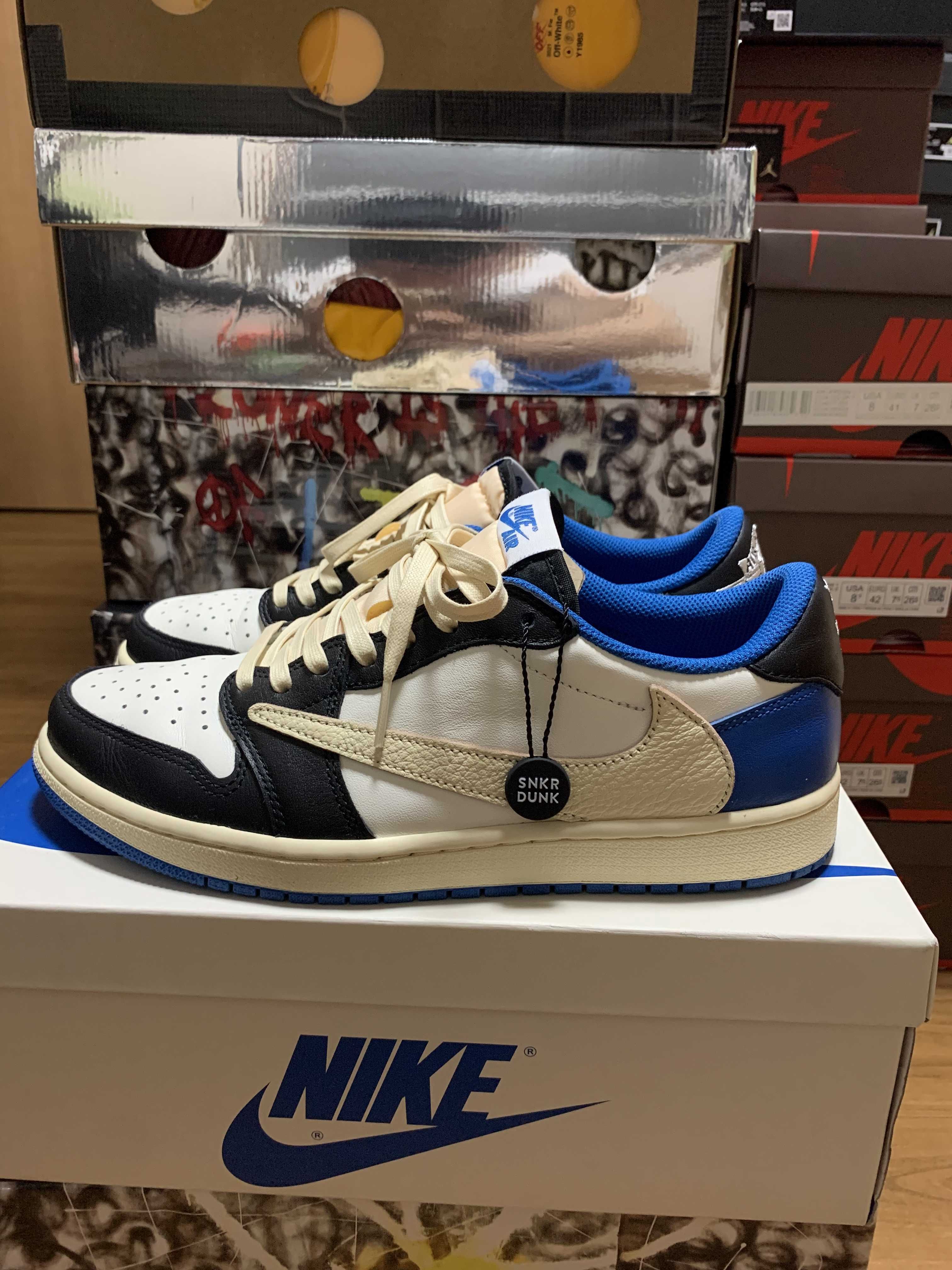 Travis Scott × fragment design × Nike Air Jordan 1 Low OG SP "Military Blue"