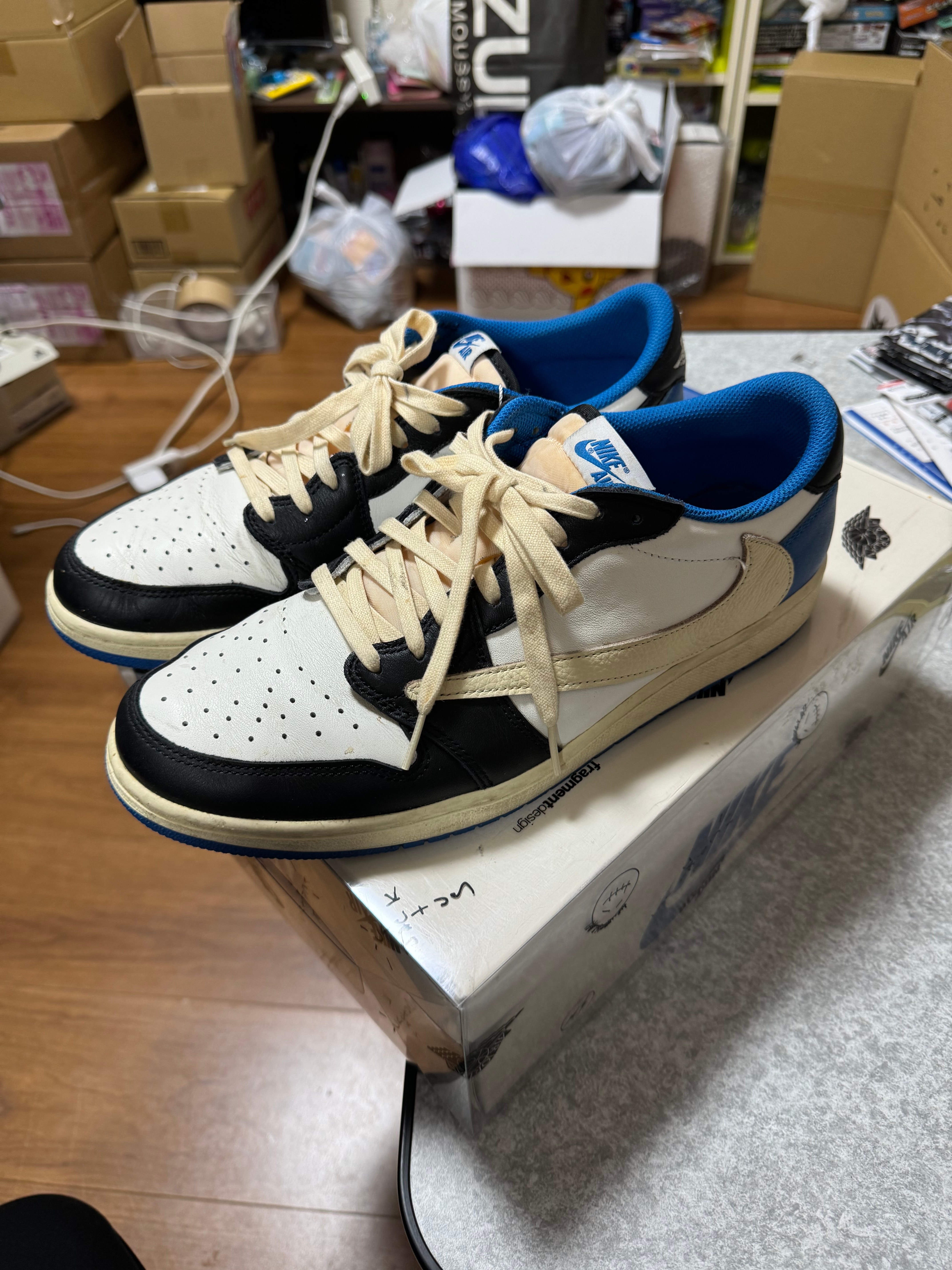 Travis Scott × fragment design × Nike Air Jordan 1 Low OG SP "Military Blue"