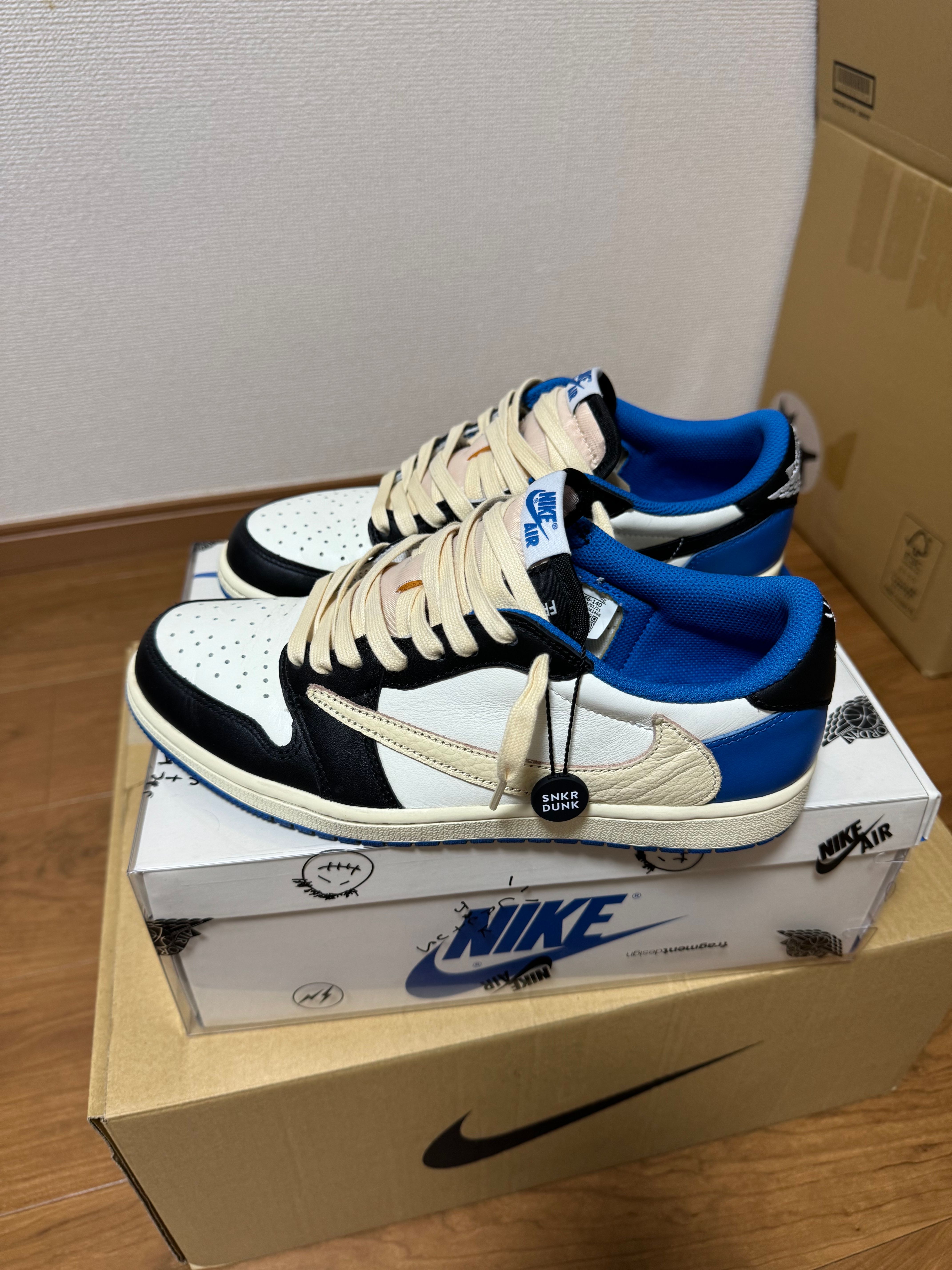 Travis Scott × fragment design × Nike Air Jordan 1 Low OG SP "Military Blue"