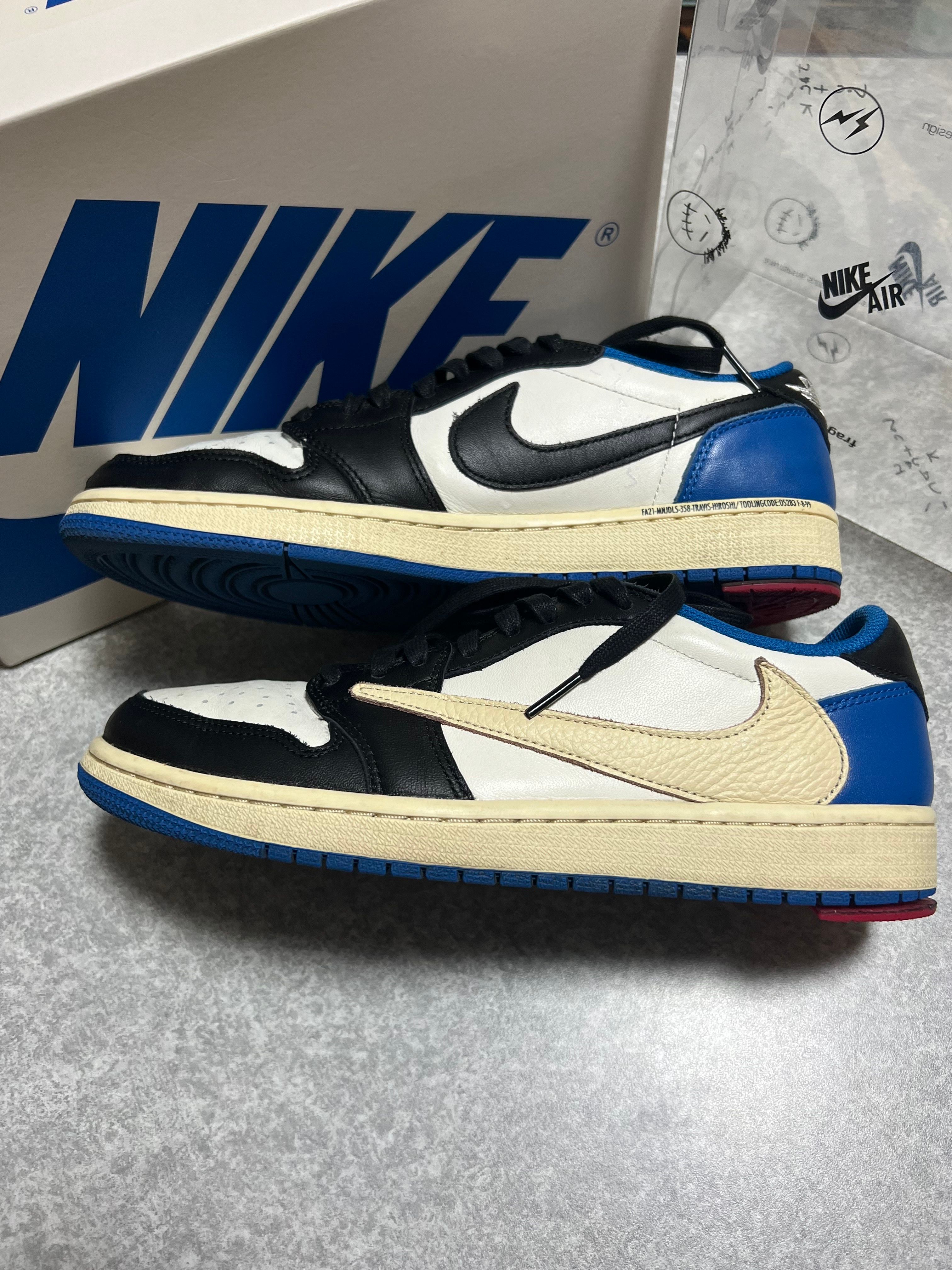 Travis Scott × fragment design × Nike Air Jordan 1 Low OG SP "Military Blue"