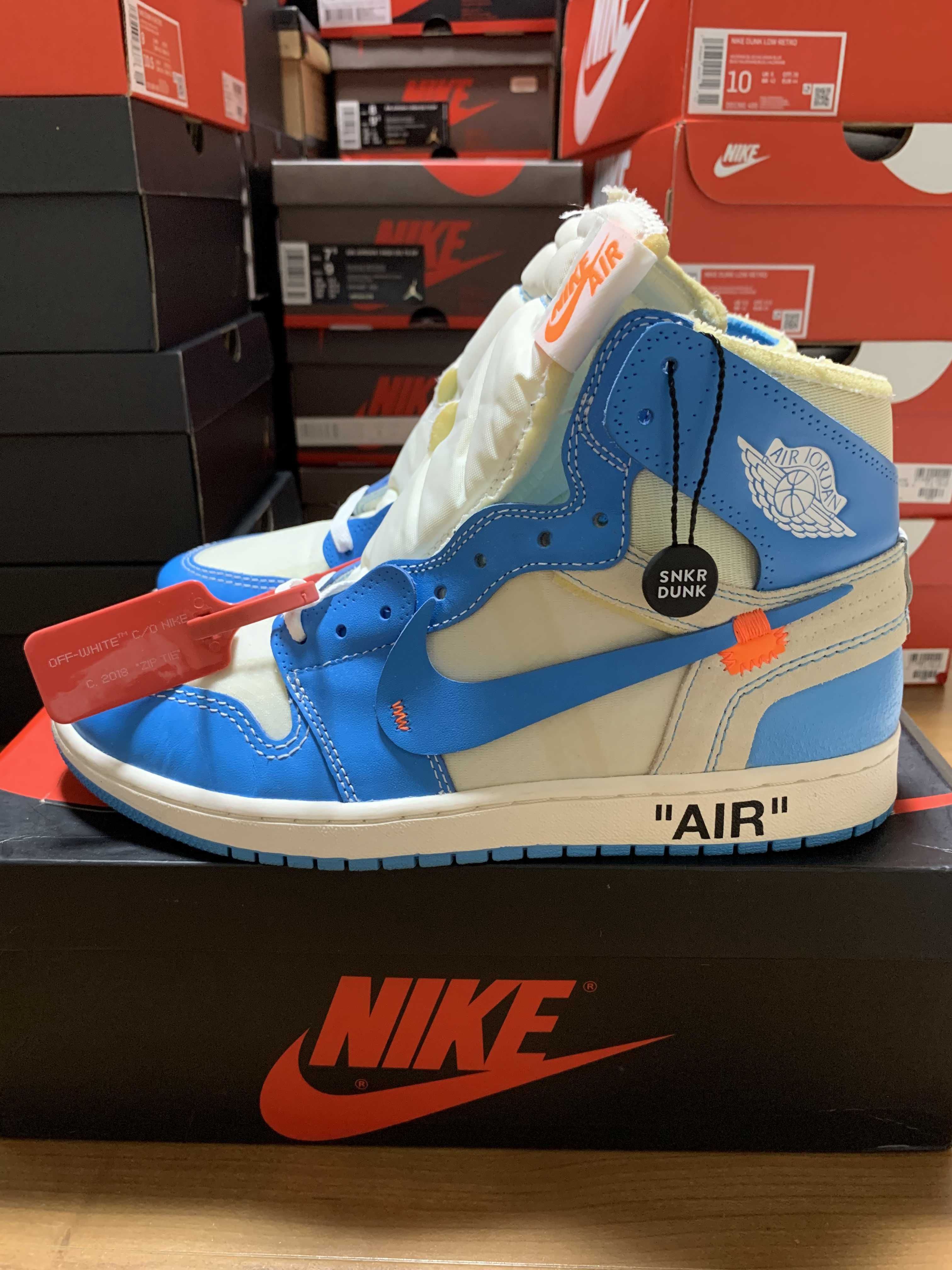 Off-White × Nike Air Jordan 1 High UNC "White/Dark Powder Blue"