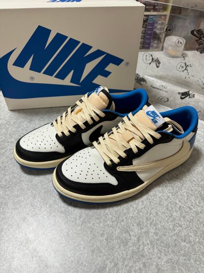 Travis Scott × fragment design × Nike Air Jordan 1 Low OG SP "Military Blue"