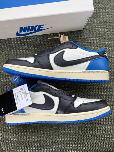 Travis Scott × fragment design × Nike Air Jordan 1 Low OG SP "Military Blue"