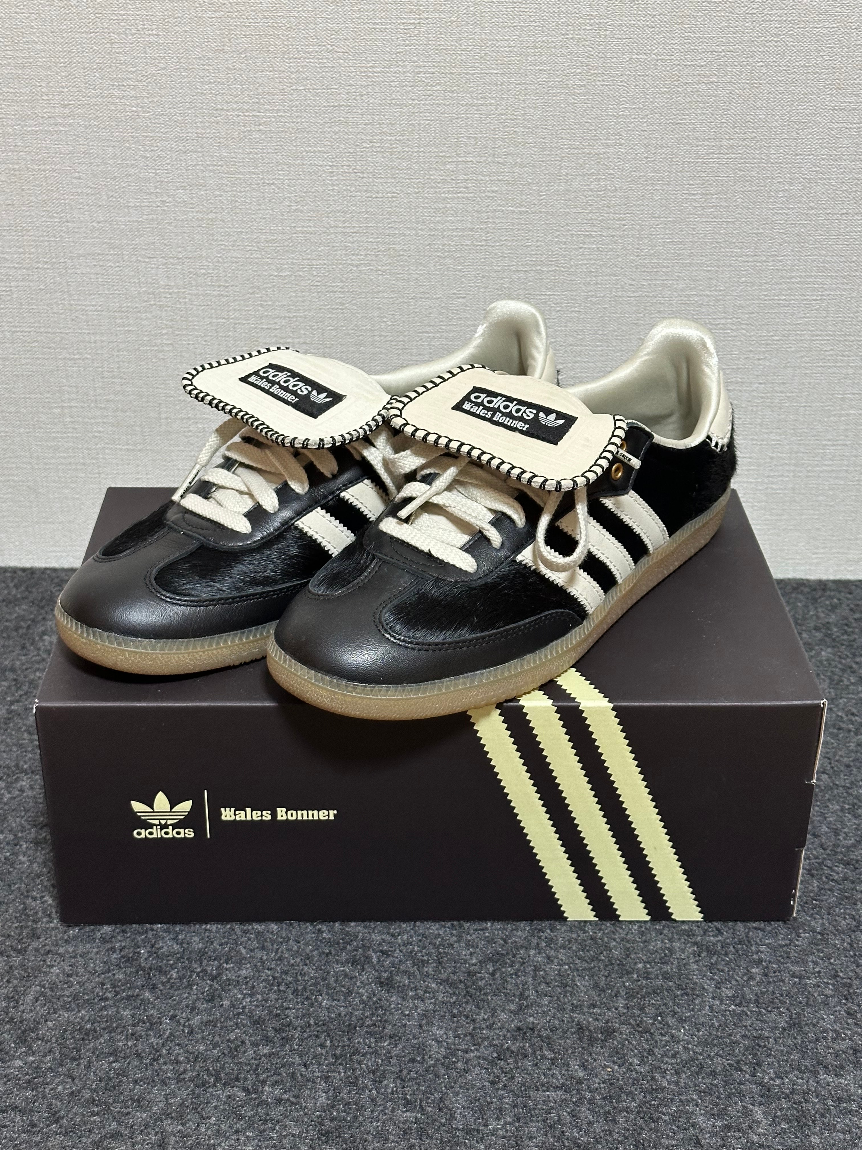 Wales Bonner × adidas Samba Pony Tonal Low "Core Black/Cream White"
