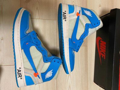 Off-White × Nike Air Jordan 1 High UNC "White/Dark Powder Blue"
