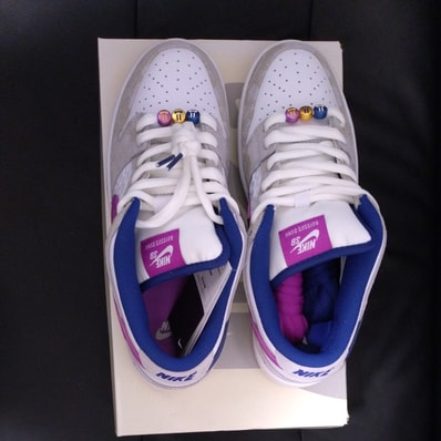 Rayssa Leal × Nike SB Dunk Low PRM "Pure Platinum and Vivid Purple"