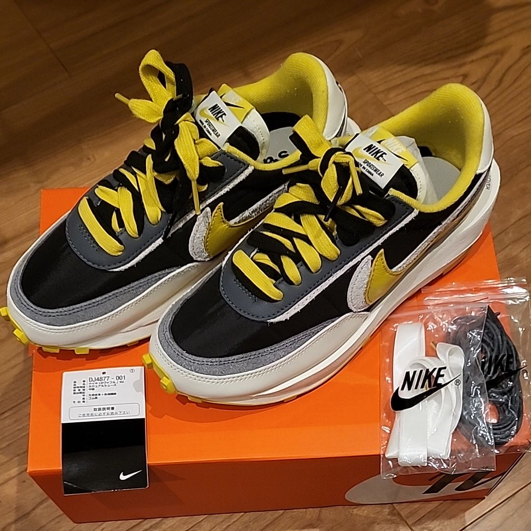 UNDERCOVER × sacai × Nike LD Waffle "Black/Sail-Dark Grey-Bright Citron"